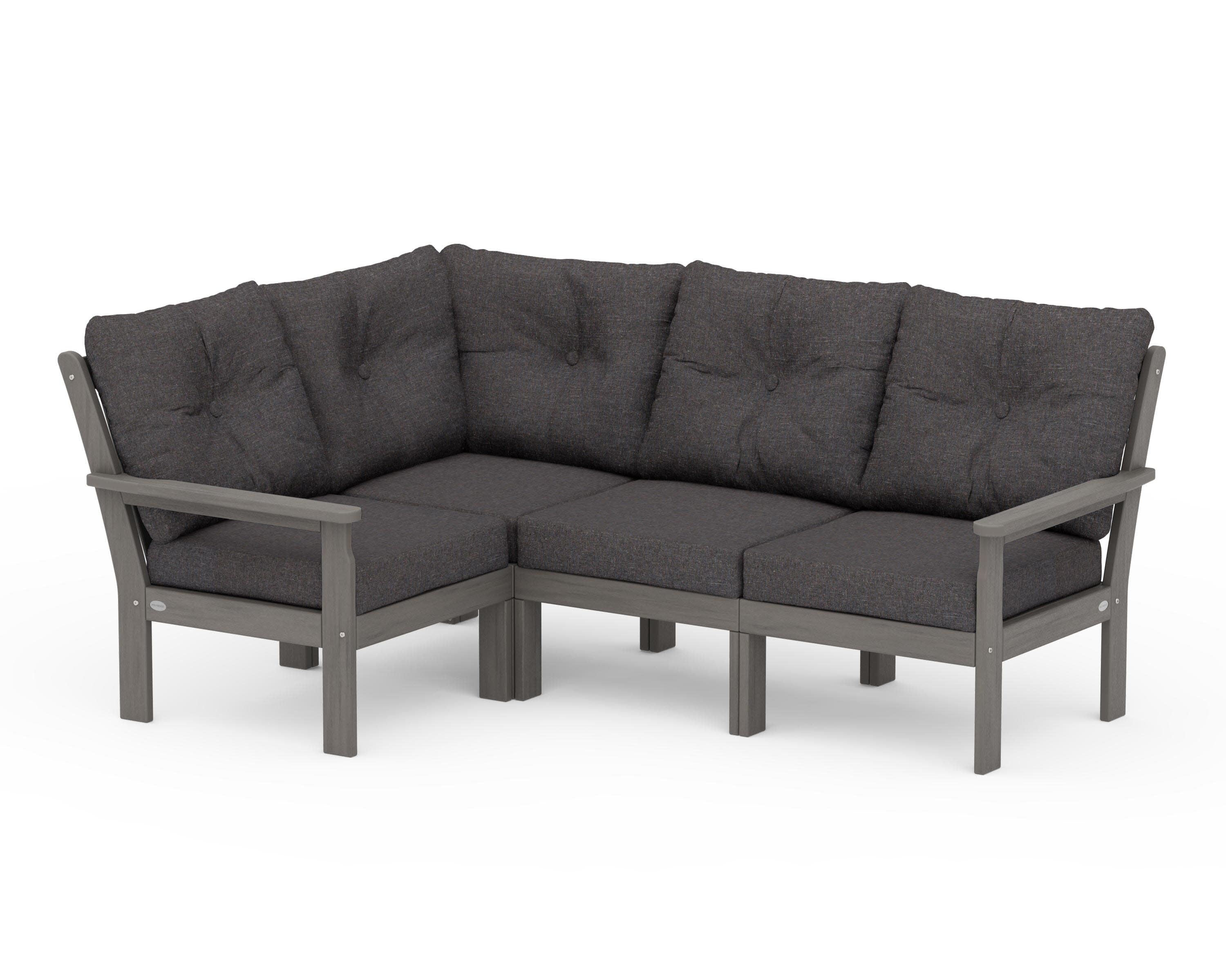Vineyard 4-Piece Sectional in Driftwood / Ash Charcoal