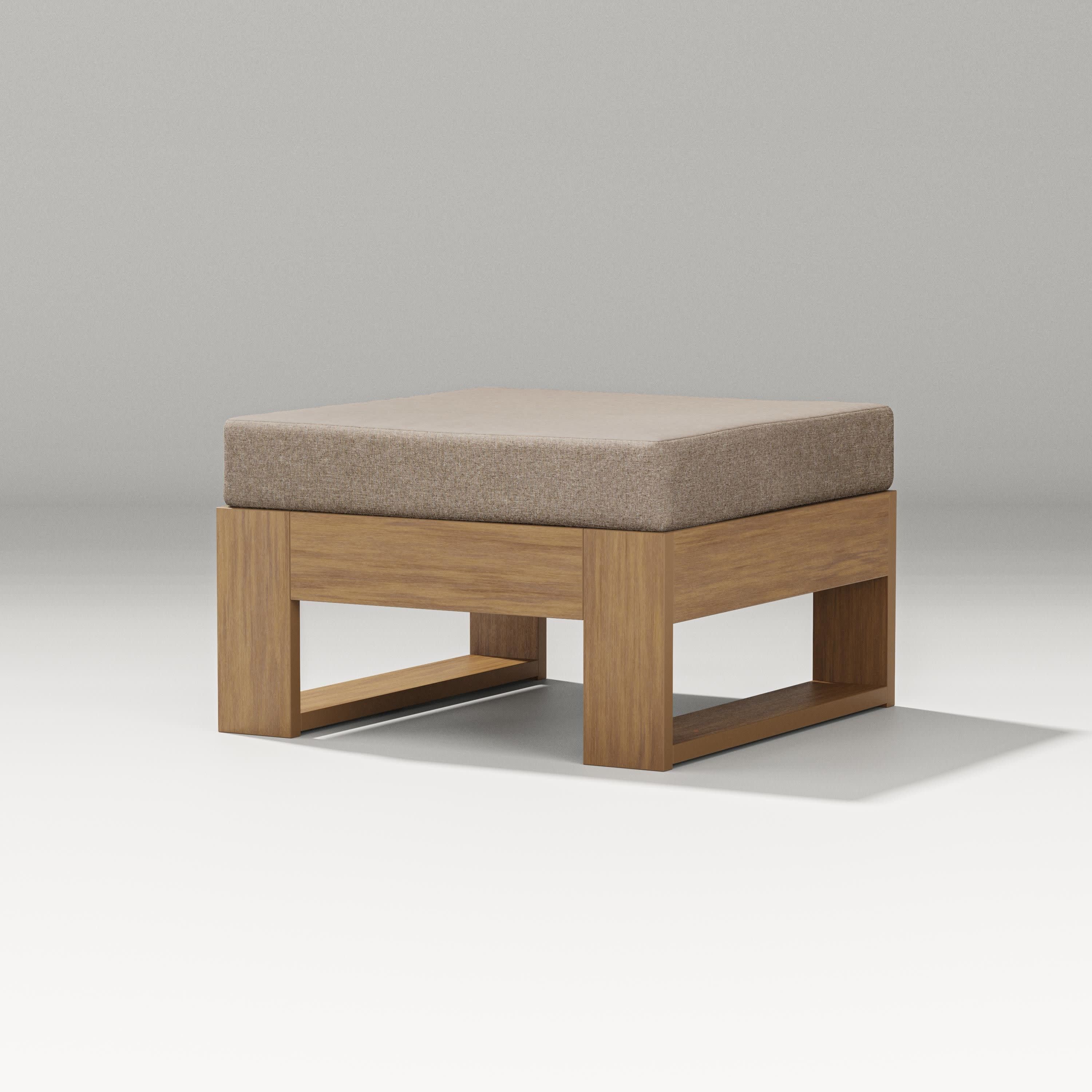 Latitude Lounge Ottoman in Natural / Spiced Burlap