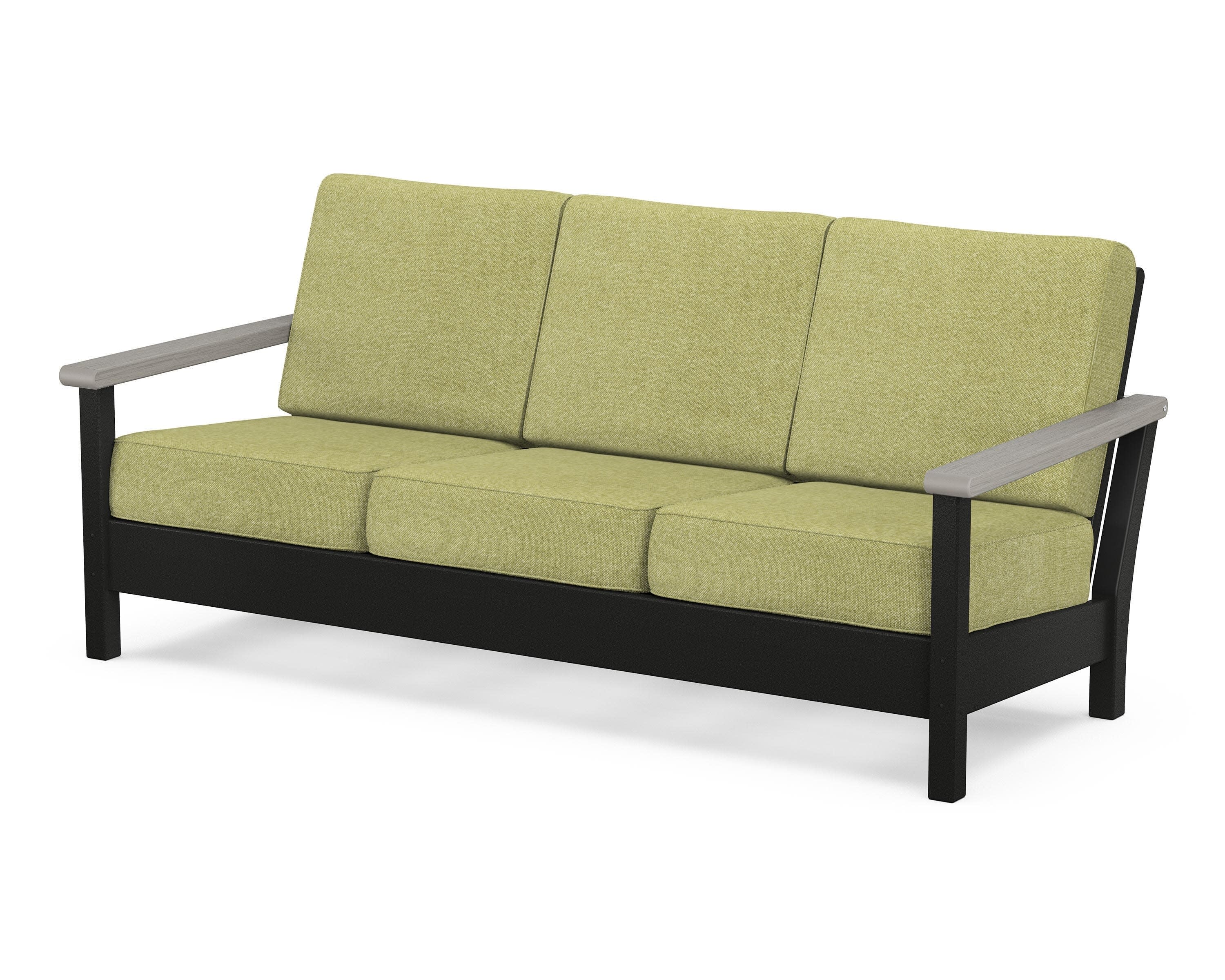 Harbour Deep Seating Sofa in Black / Driftwood / Chartreuse Boucle