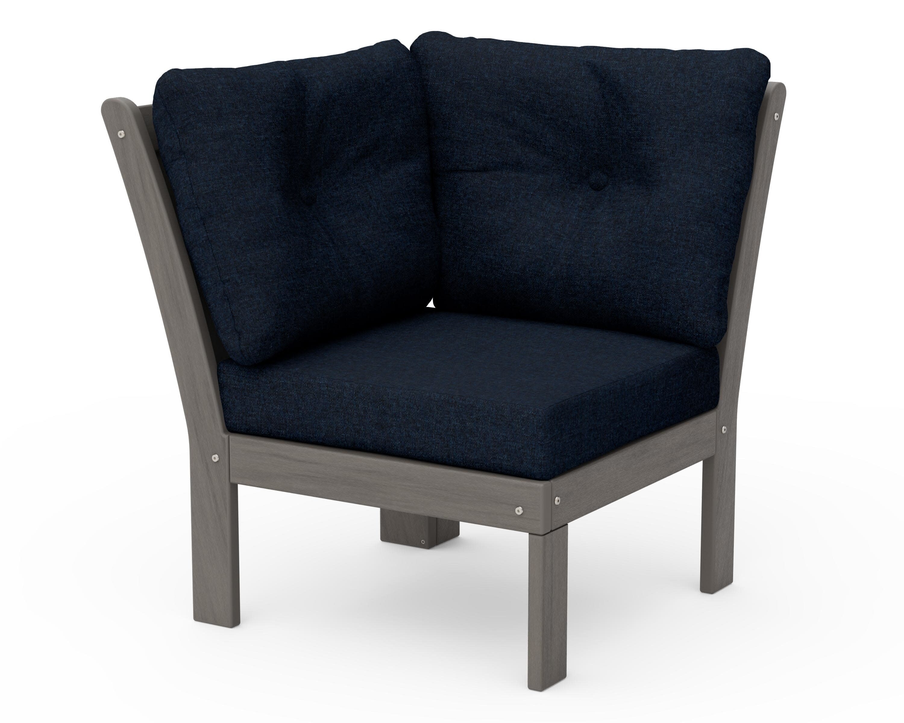 Vineyard Modular Corner Chair in Driftwood / Marine Indigo