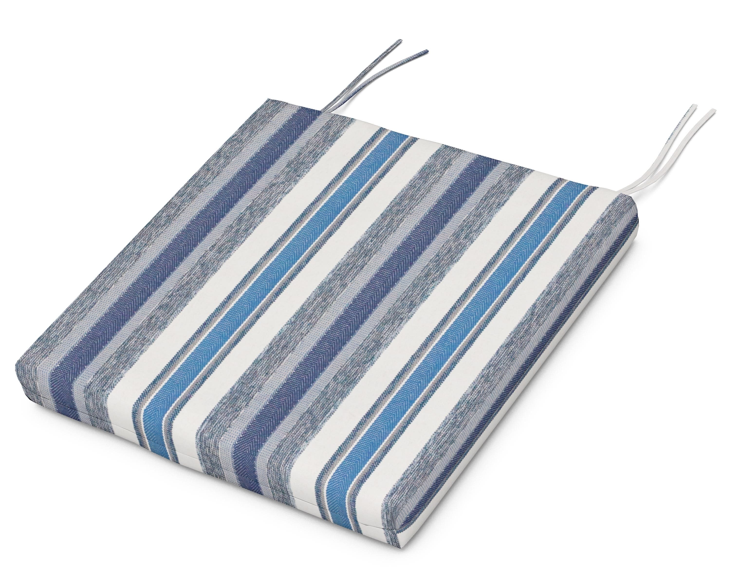 EDGE Dining Cushion 19.5"D x 19.5"W x 2.5"H in Hamptons Stripe