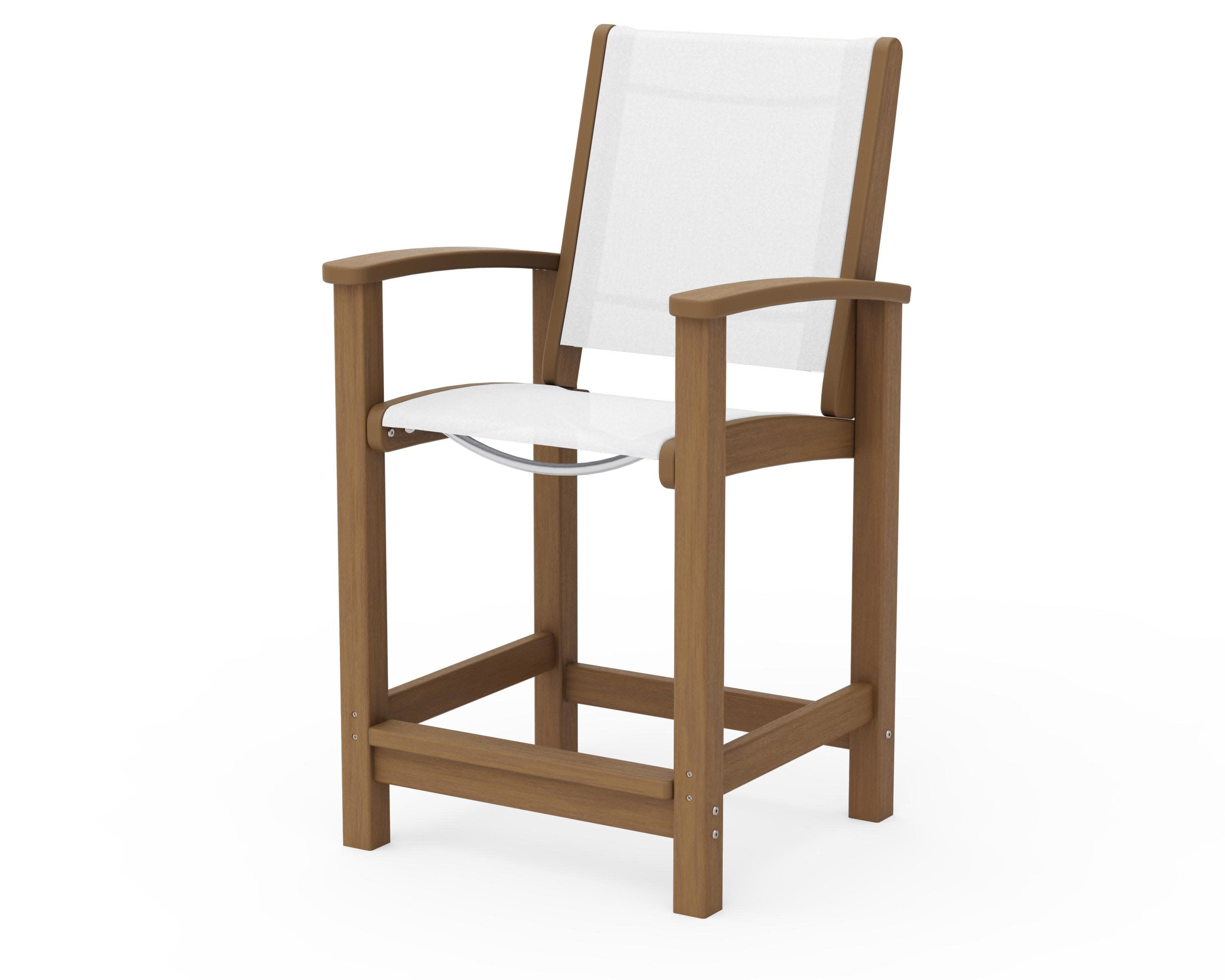 Coastal Counter Chair in Natural / White Sling