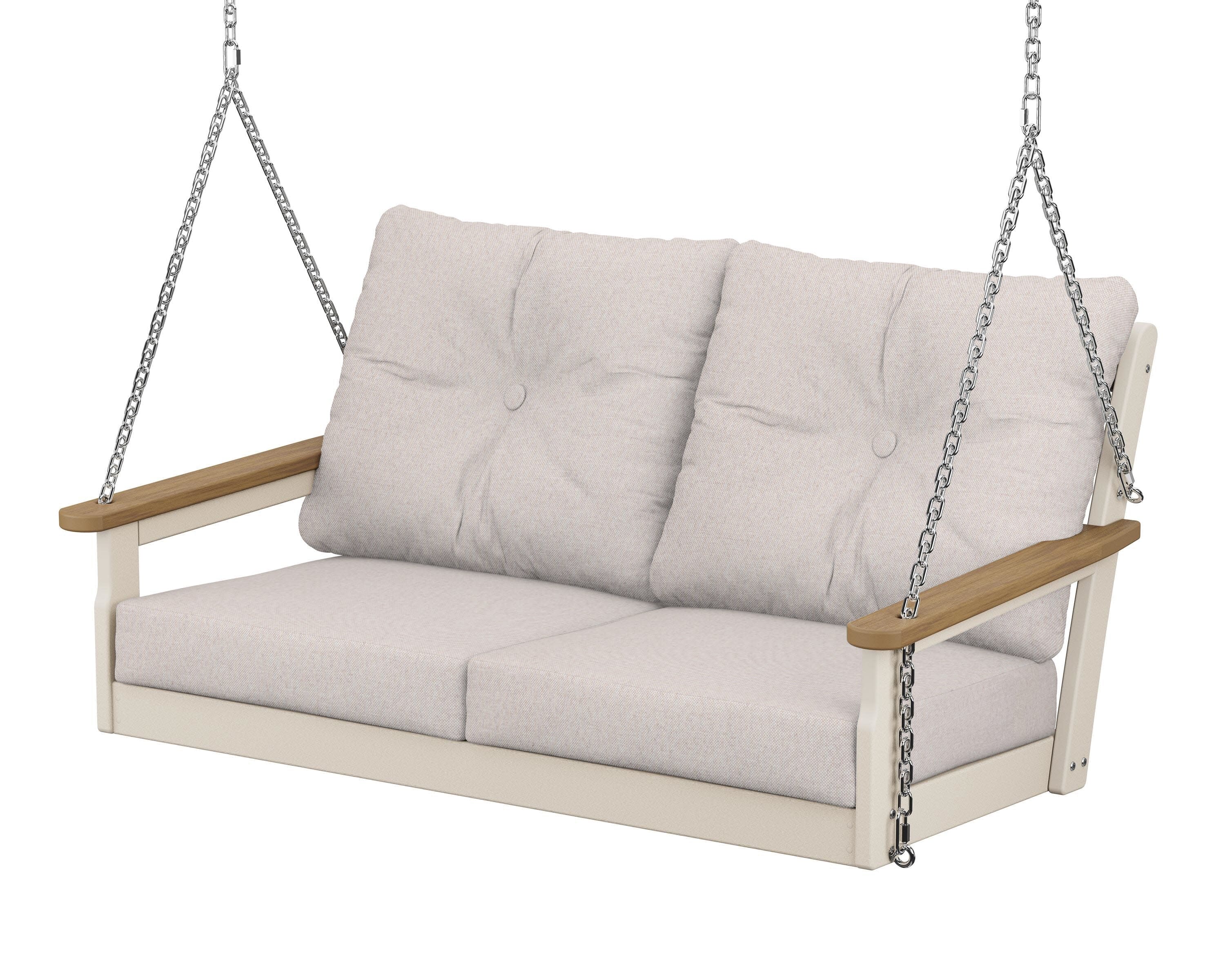 Vineyard Deep Seating Swing in Sand / Natural / Dune Burlap