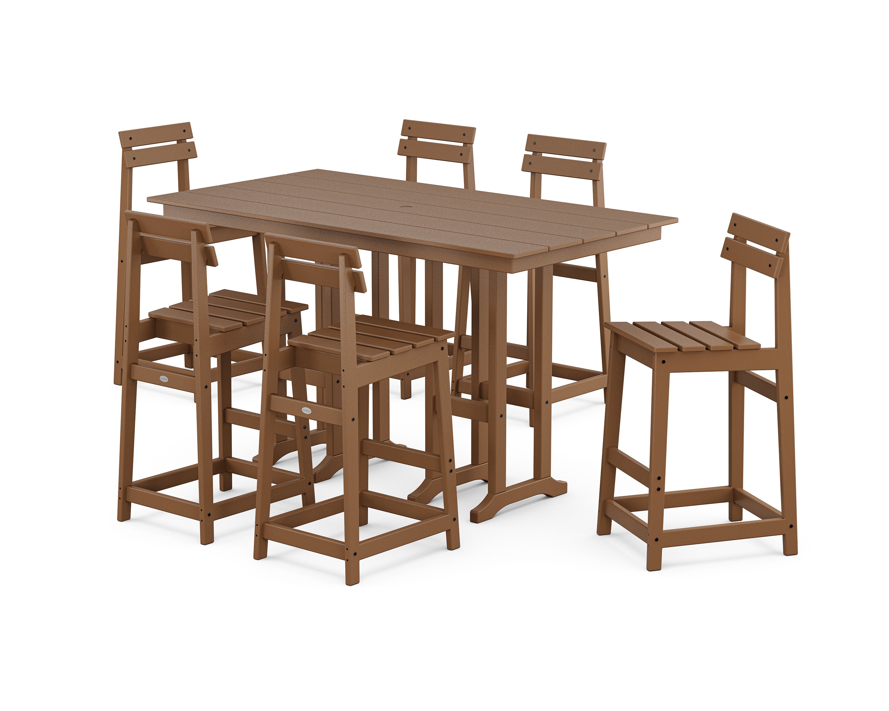 Modern Studio Plaza Bar Chair 7-Piece Set in Teak