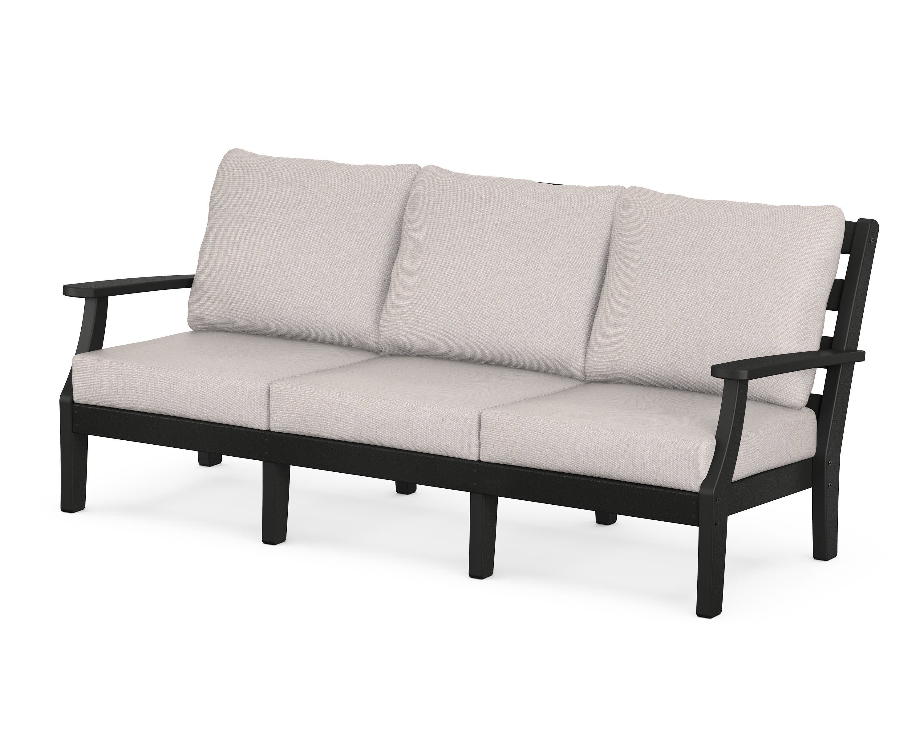 Chesapeake Deep Seating Sofa in Black / Dune Burlap