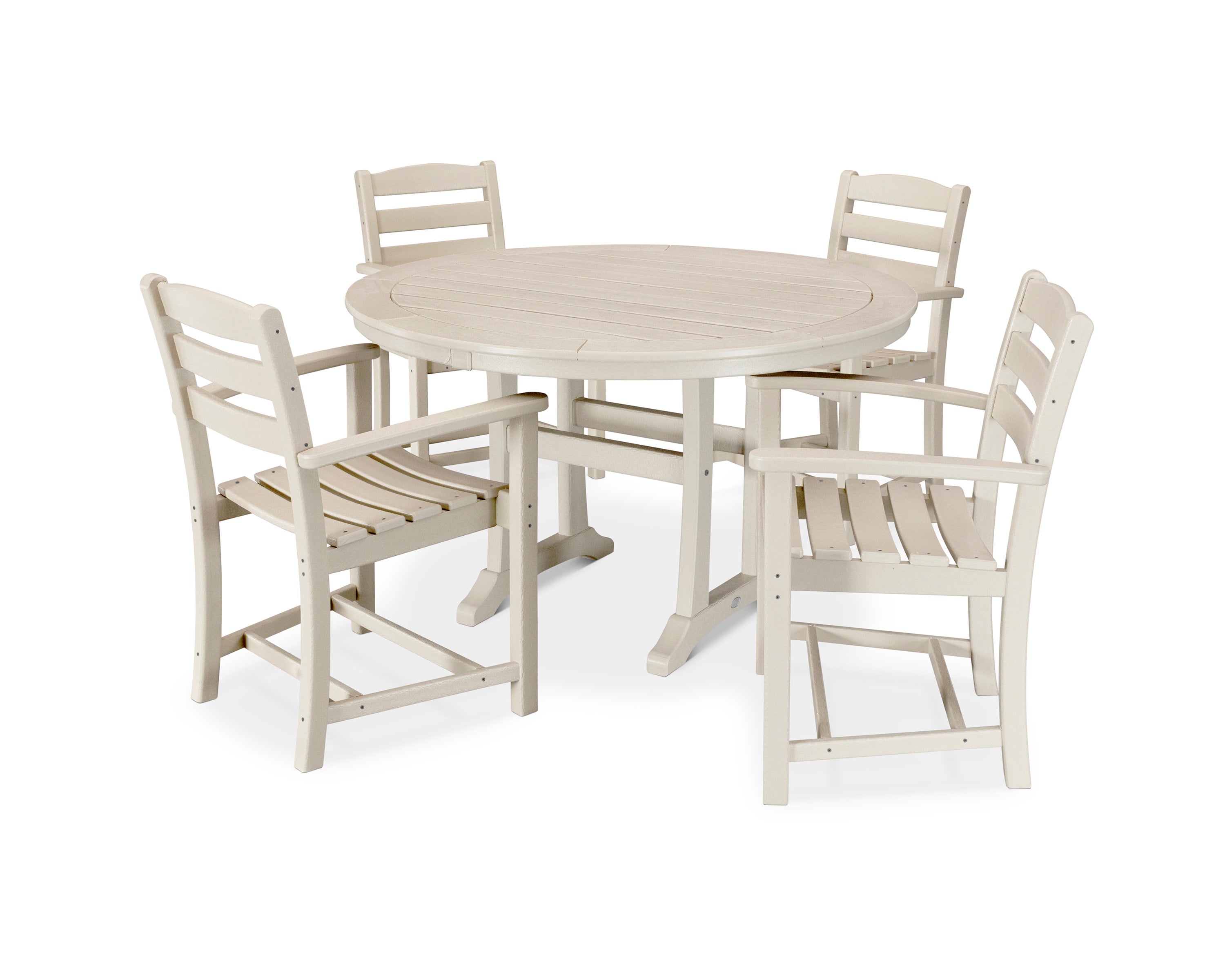 La Casa Caf 5-Piece Arm Chair Dining Set in Sand