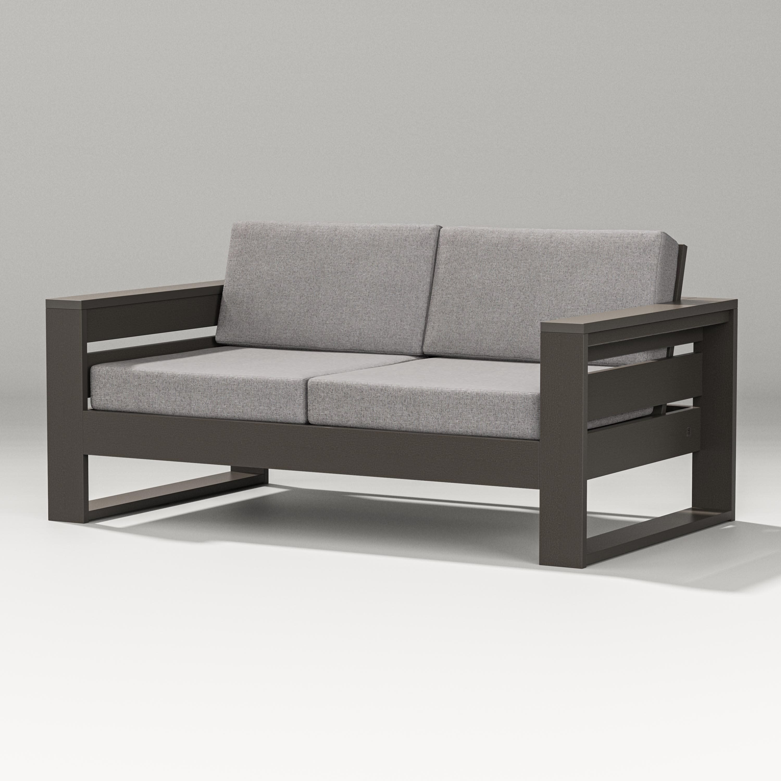 Latitude Loveseat in Vintage Coffee / Grey Mist