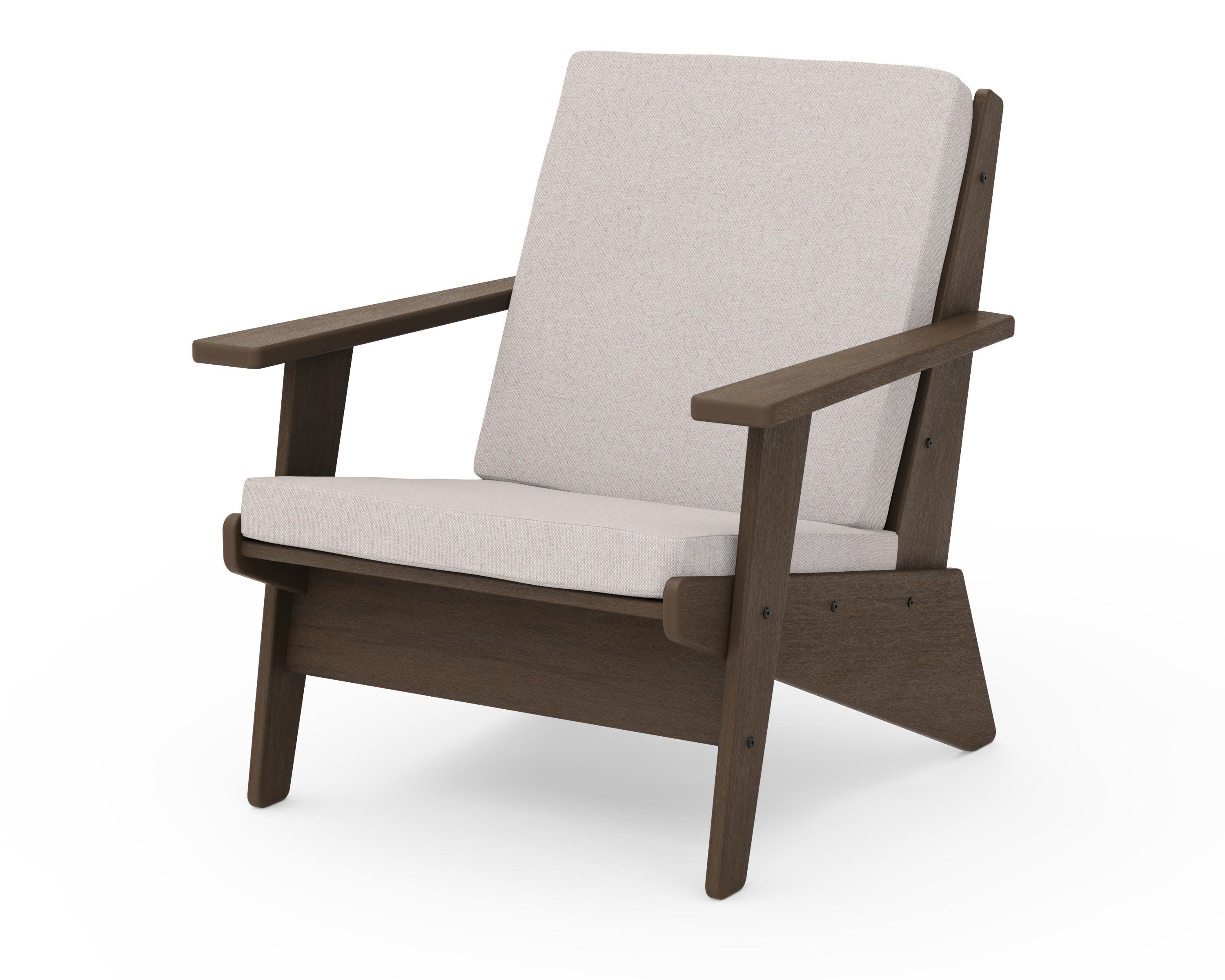 Riviera Modern Lounge Chair in Kona / Dune Burlap