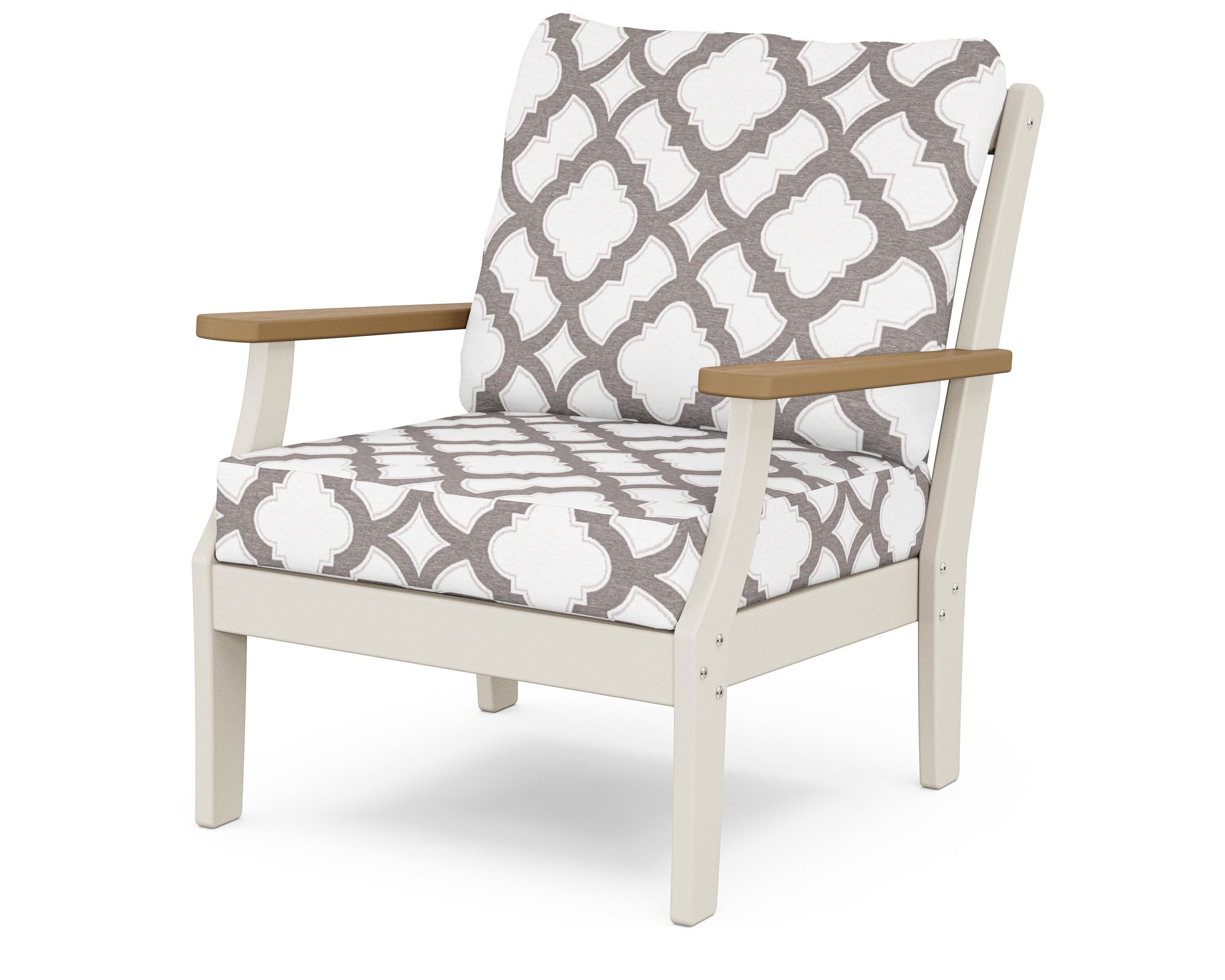 Braxton Deep Seating Chair in Sand / Natural / Trellis Grey Mist
