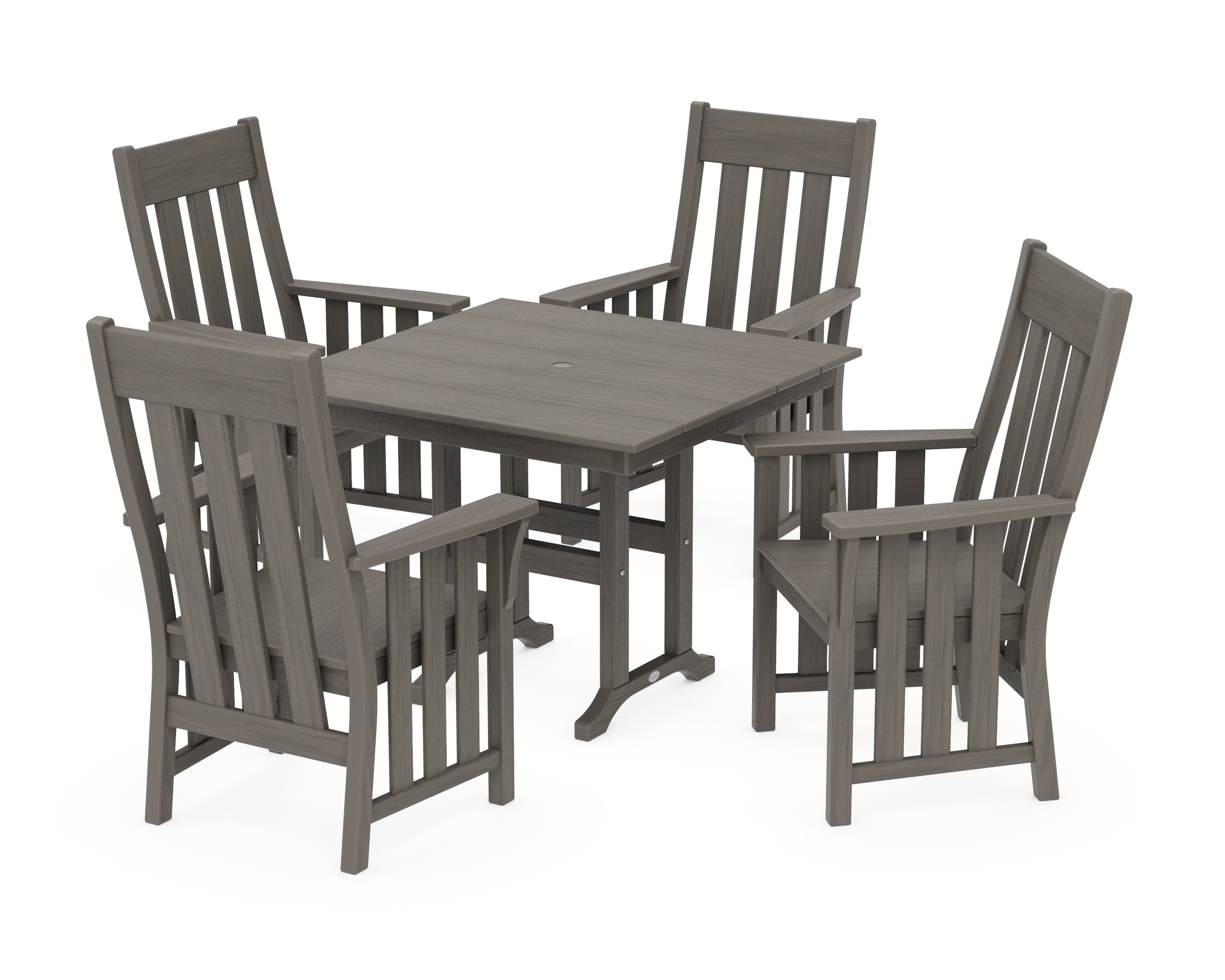 Acadia 5-Piece Farmhouse Dining Set in Driftwood