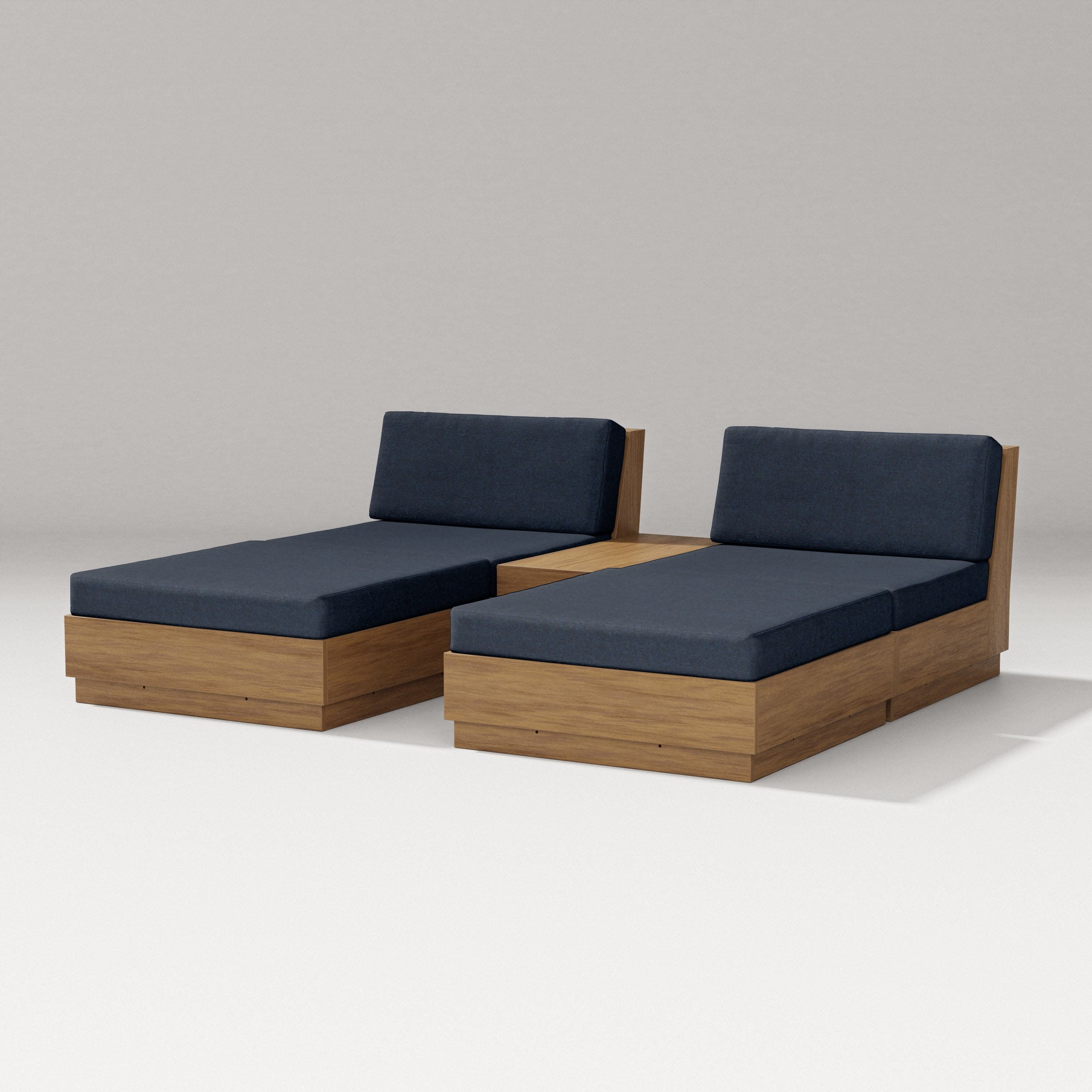Elevate Double Chaise Set in Natural / Marine Indigo