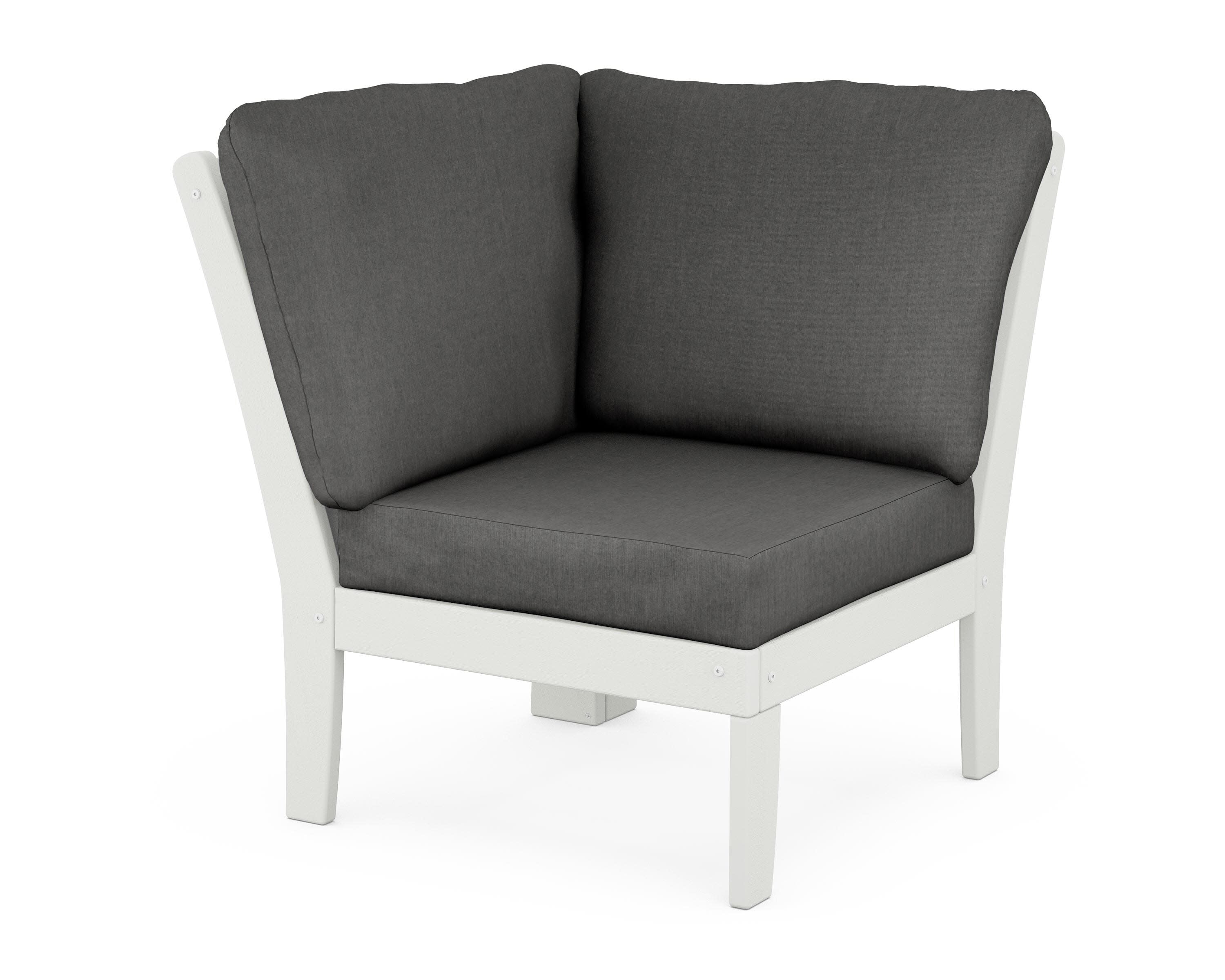 Braxton Modular Corner Chair in Vintage White / Spectrum Carbon