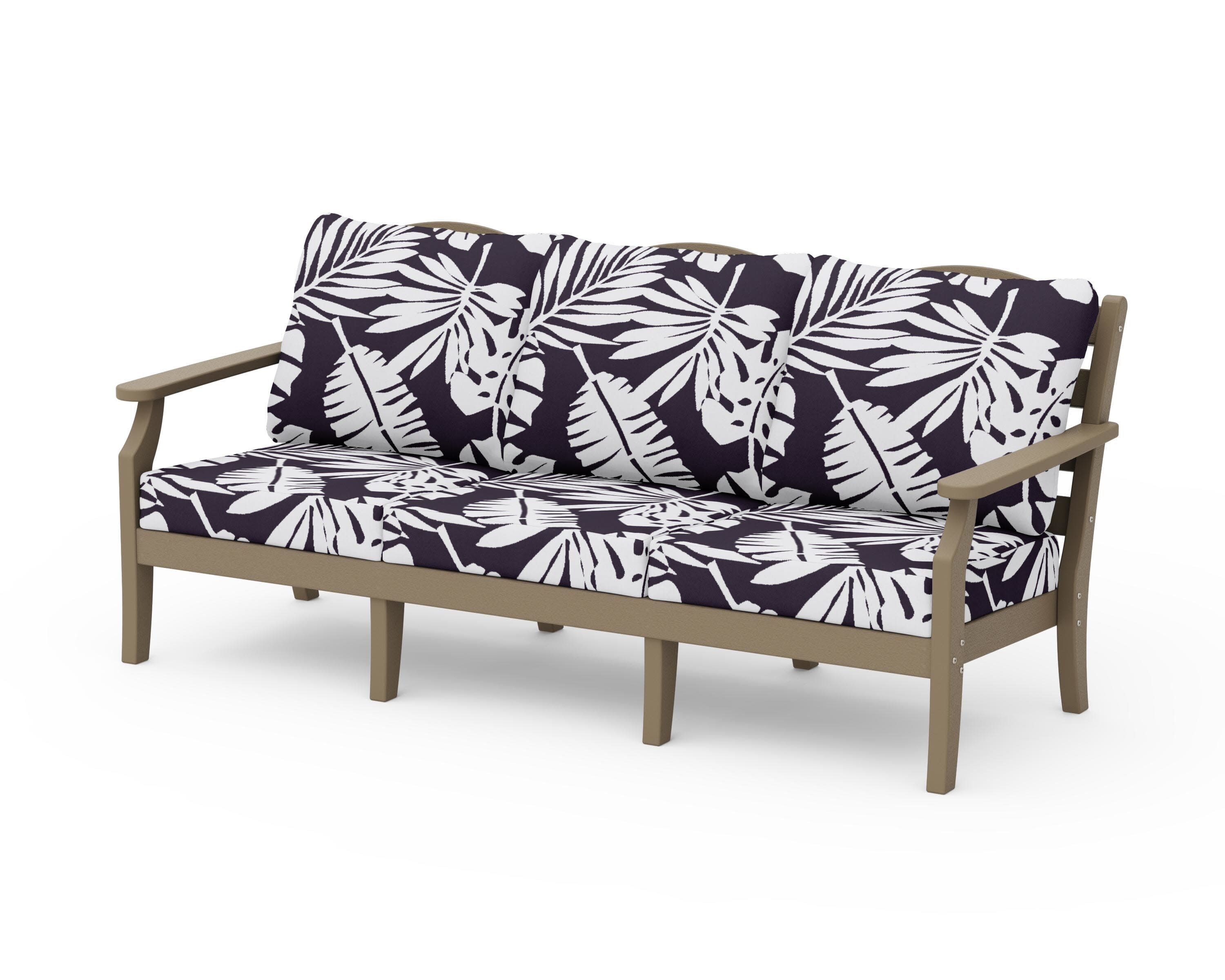 Savannah Deep Seating Sofa in Vintage Sahara / Leaf Navy