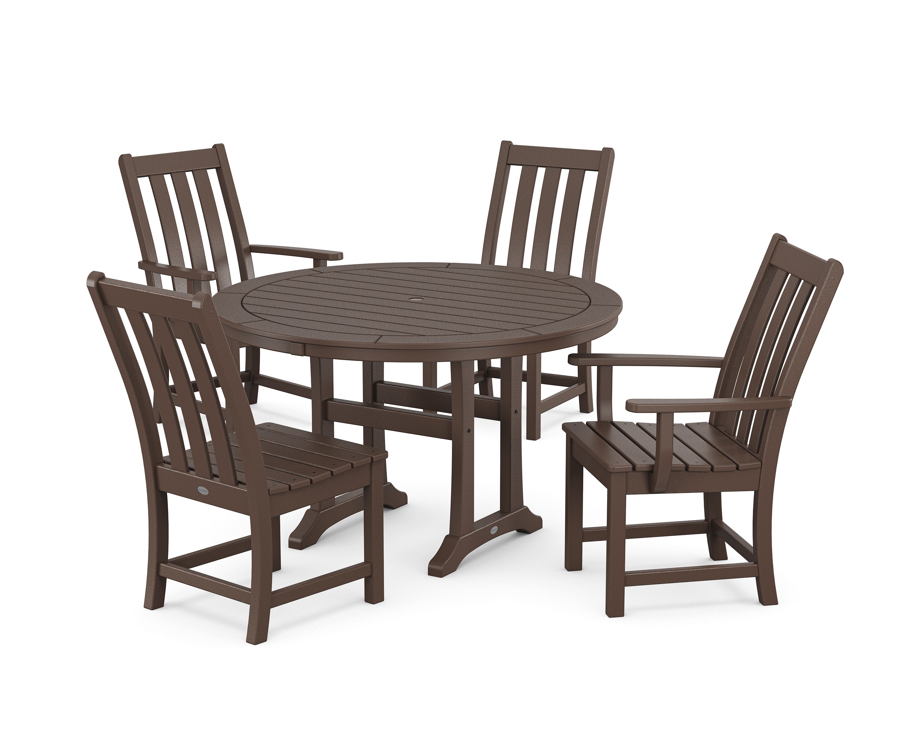 Vineyard 5-Piece Nautical Trestle Dining Set in Mahogany