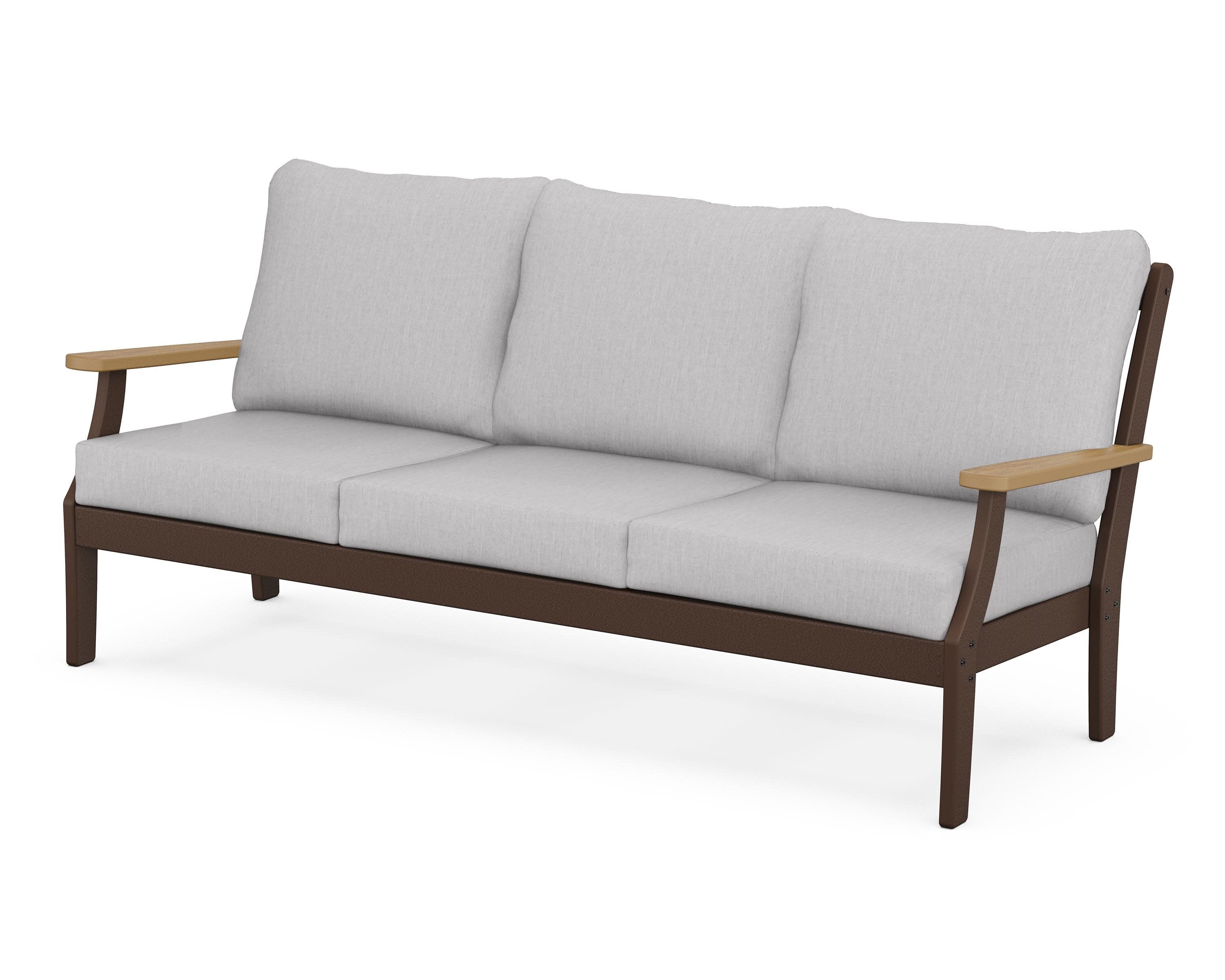 Braxton Deep Seating Sofa in Mahogany / Natural / Granite