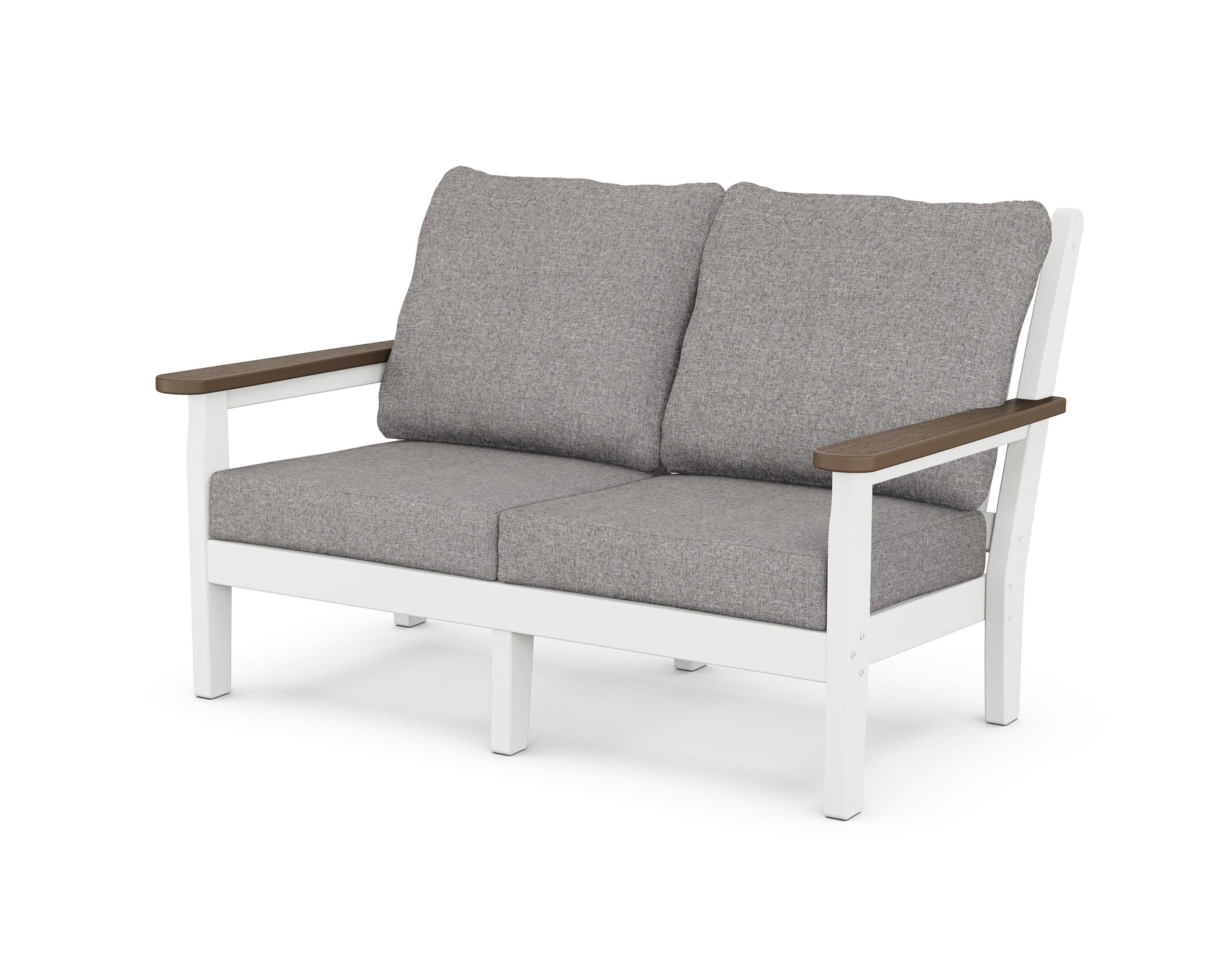 Chippendale Deep Seating Loveseat in White / Kona / Grey Mist