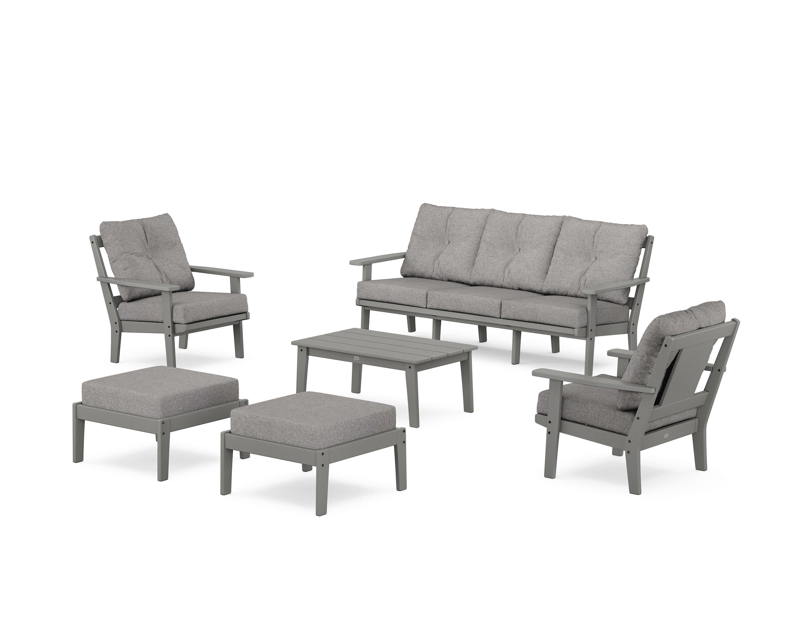 Prairie 6-Piece Lounge Sofa Set in Slate Grey / Grey Mist