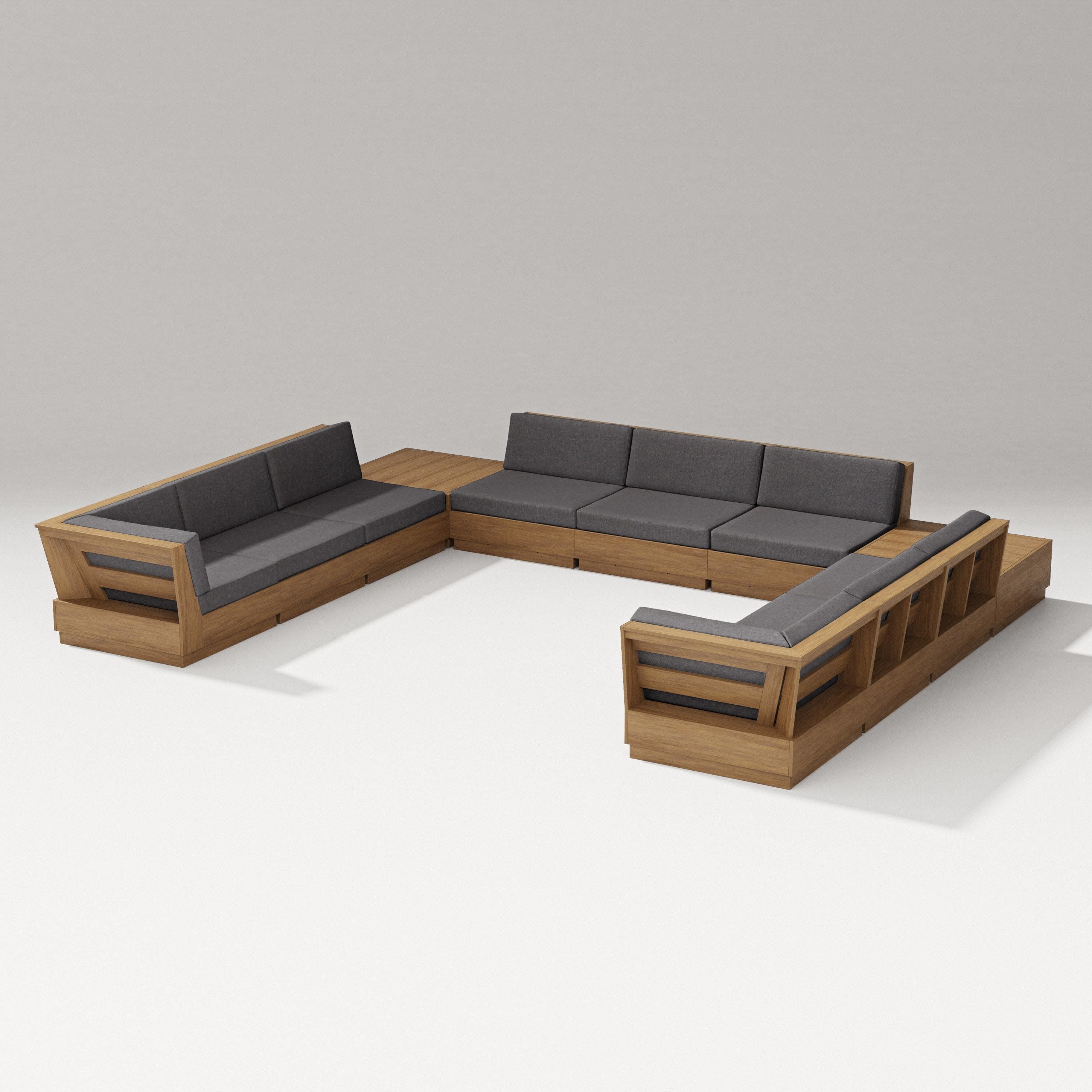 Elevate 11-Piece U-Shaped Sofa Sectional in Natural / Ash Charcoal
