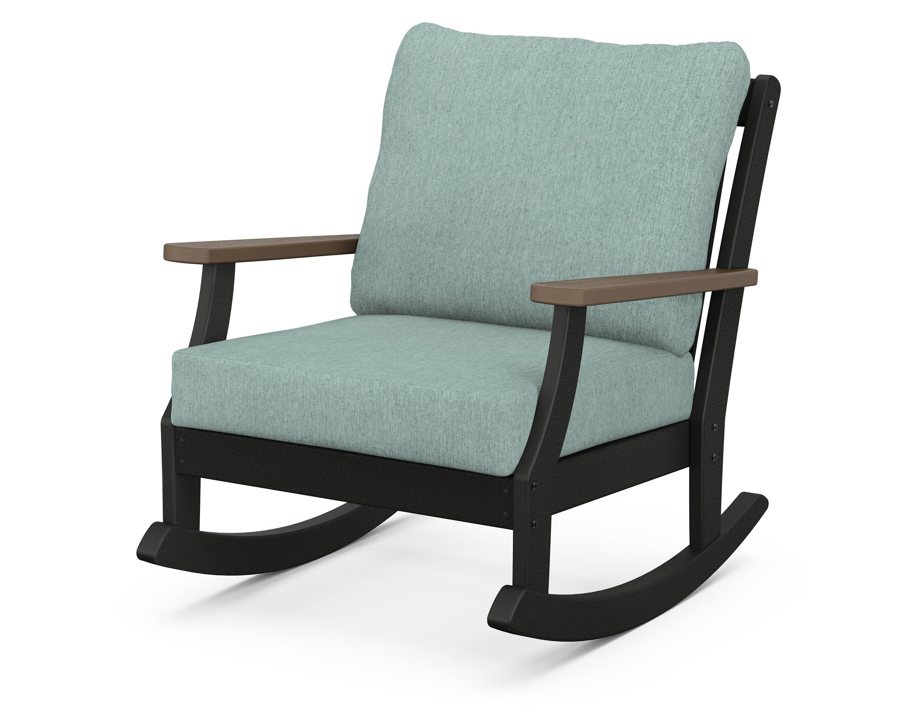 Braxton Deep Seating Rocking Chair in Black / Kona / Glacier Spa