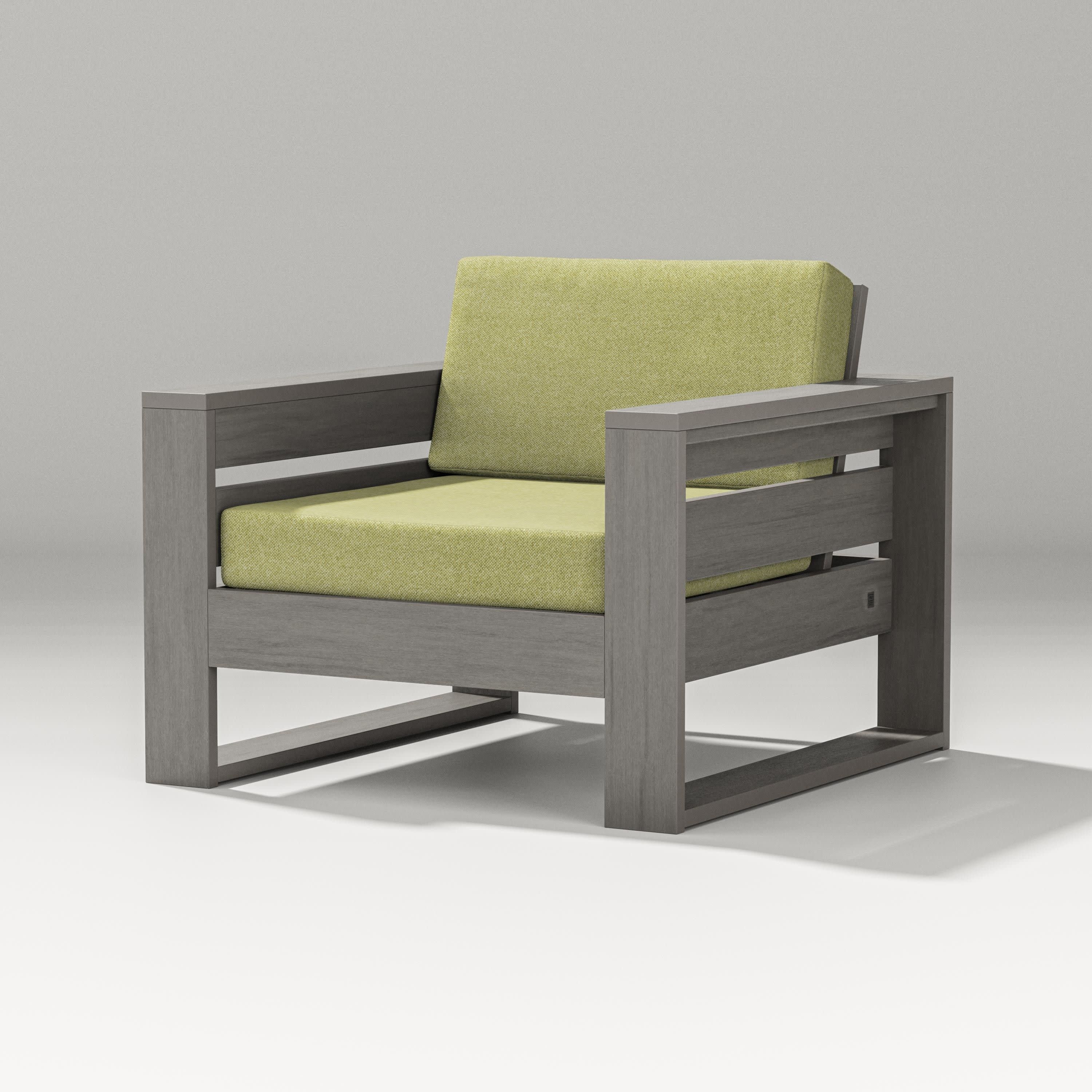 Latitude Lounge Chair in Driftwood / Chartreuse Boucle