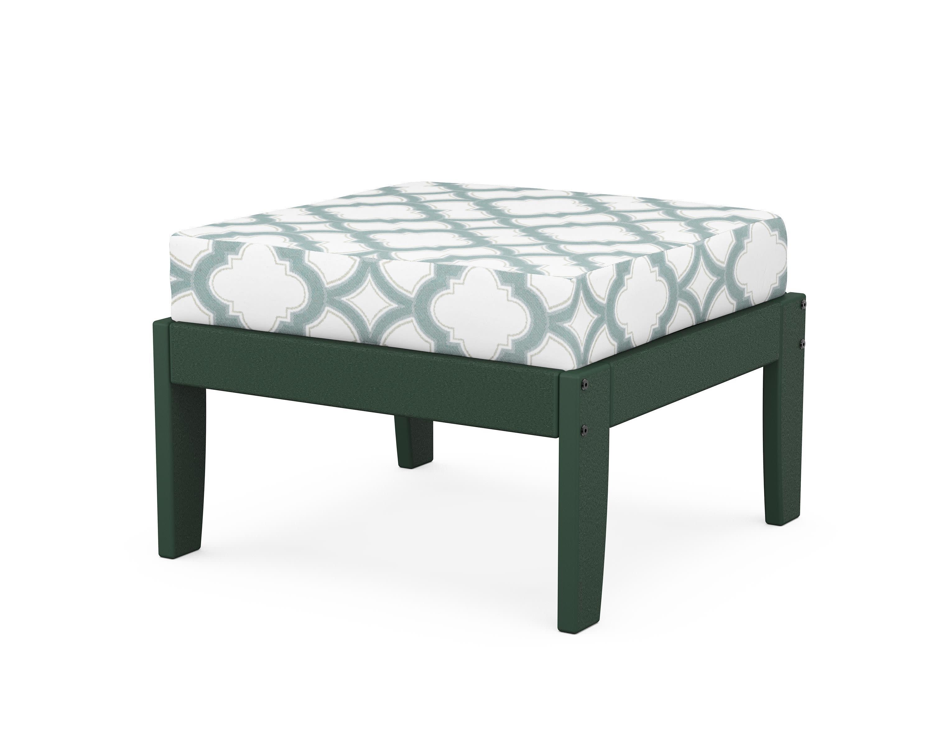 Modular Ottoman - Classic in Green / Trellis Glacier Spa