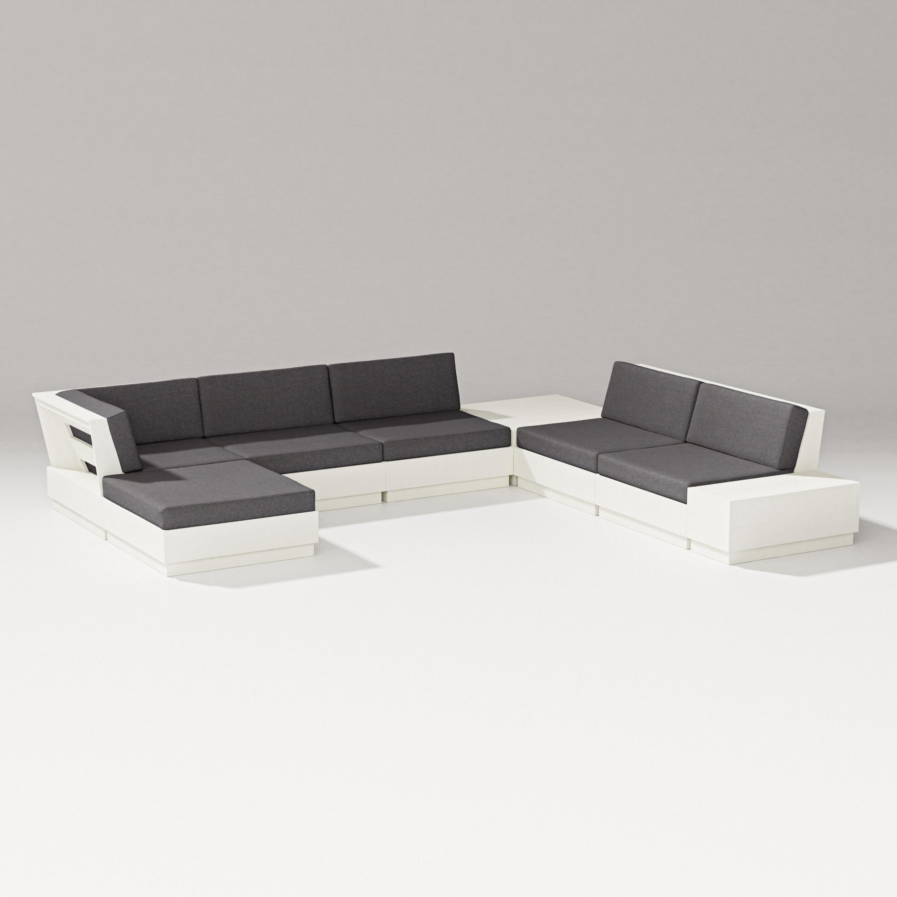 Elevate 8-Piece Corner Sectional in Vintage White / Ash Charcoal