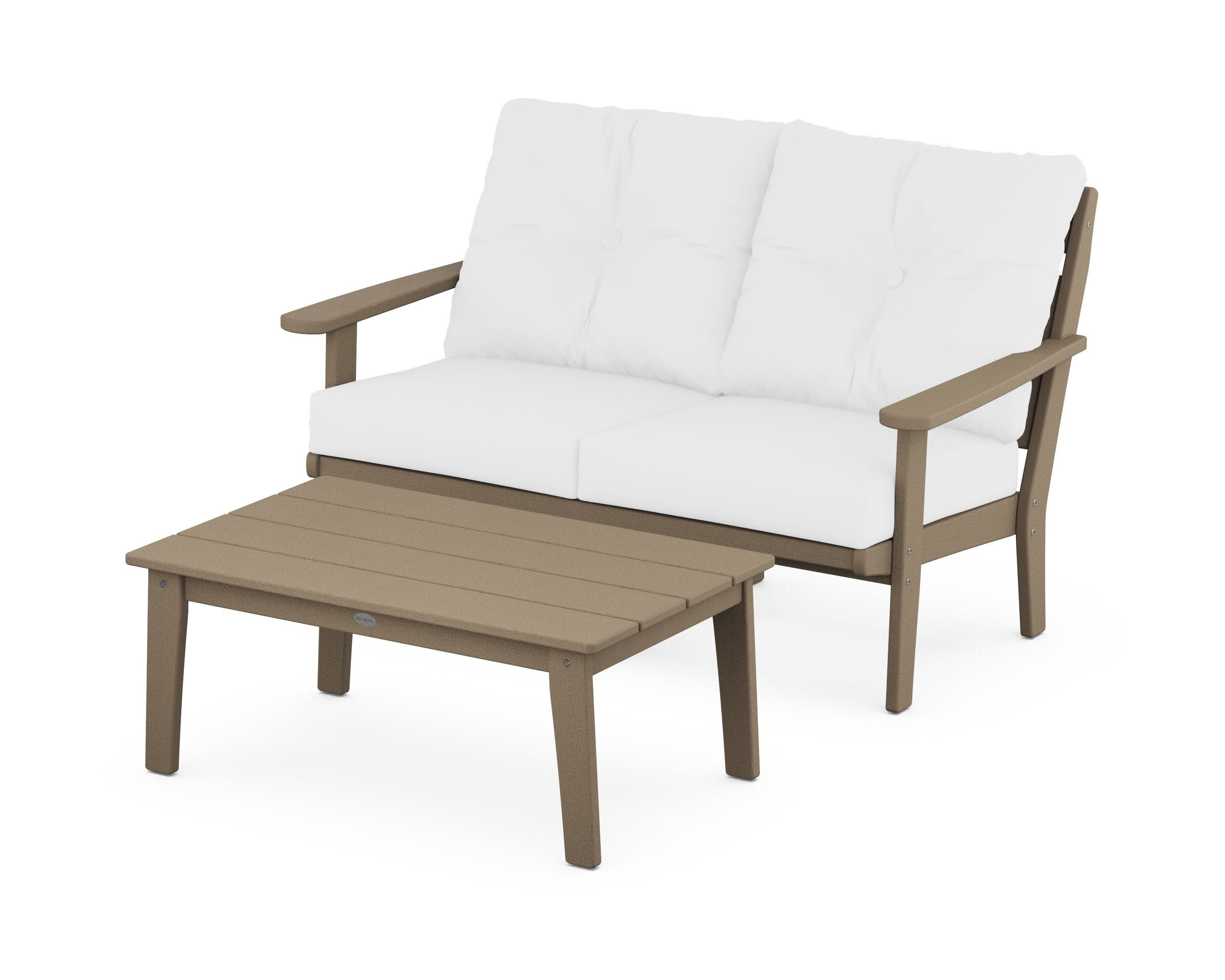 Lakeside 2-Piece Lounge Loveseat Set in Vintage Sahara / Natural