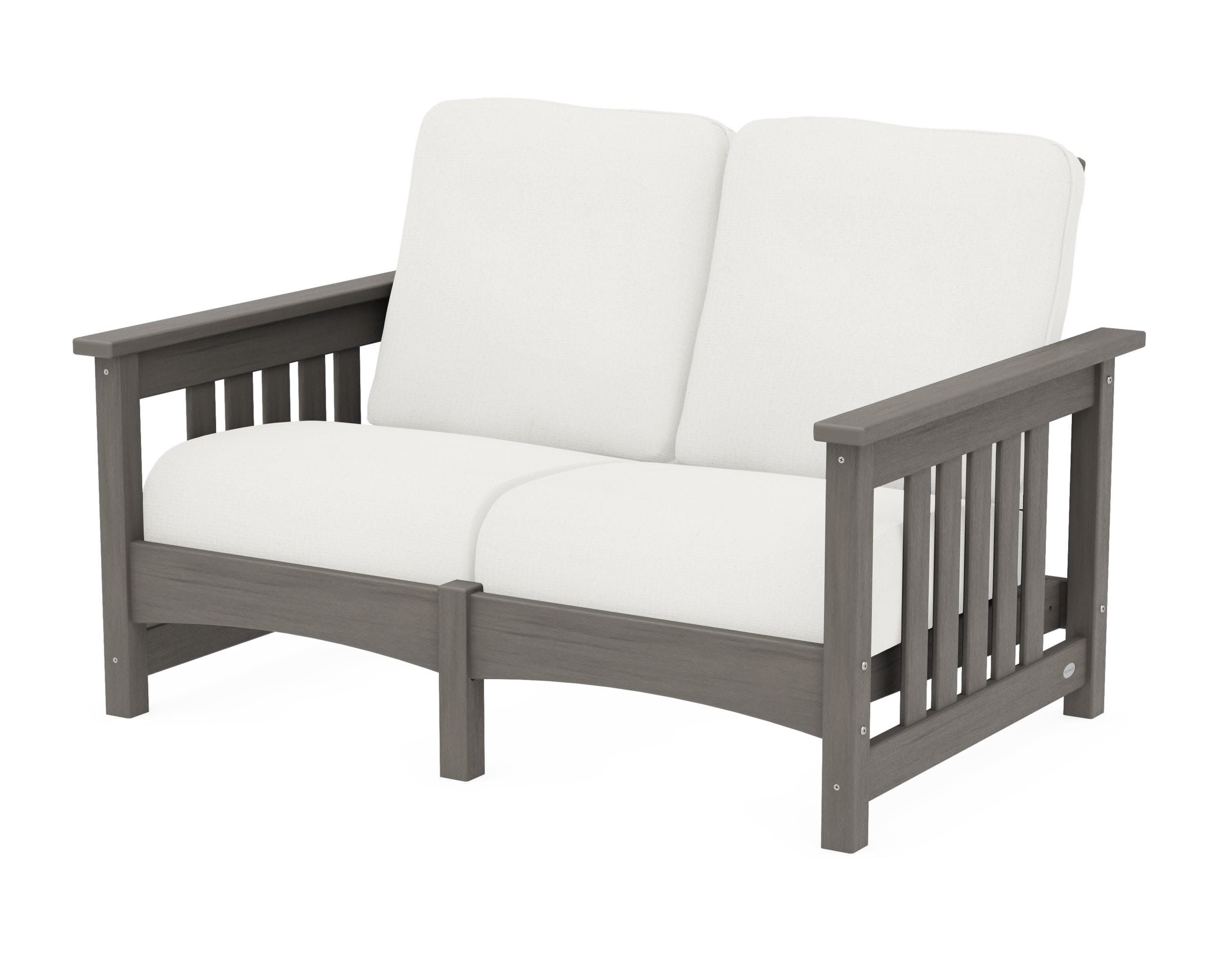 Club Mission Loveseat in Driftwood / Natural Linen