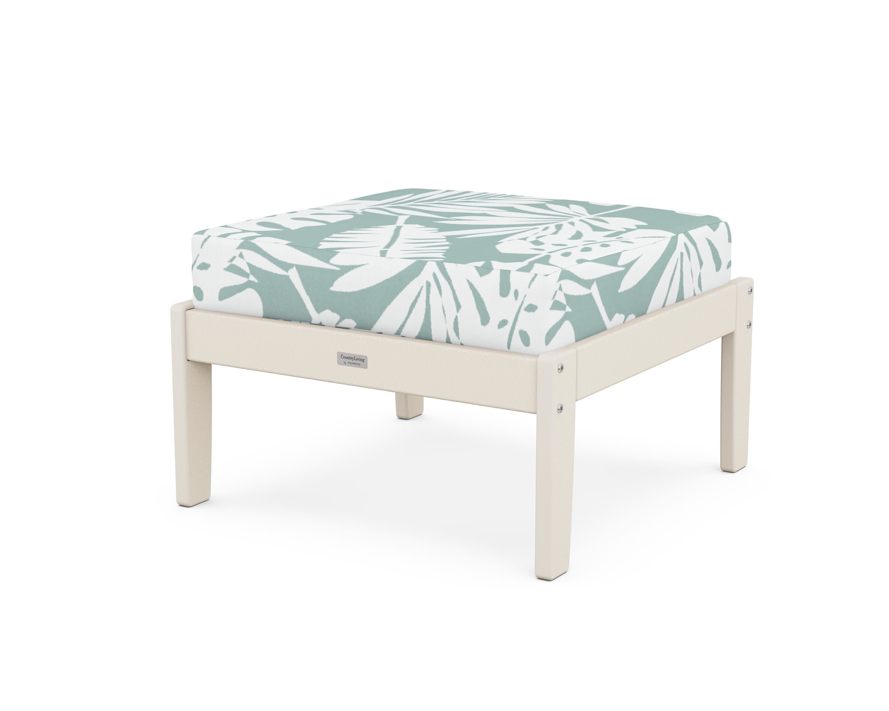 Cottage Deep Seating Ottoman in Sand / Leaf Glacier Spa