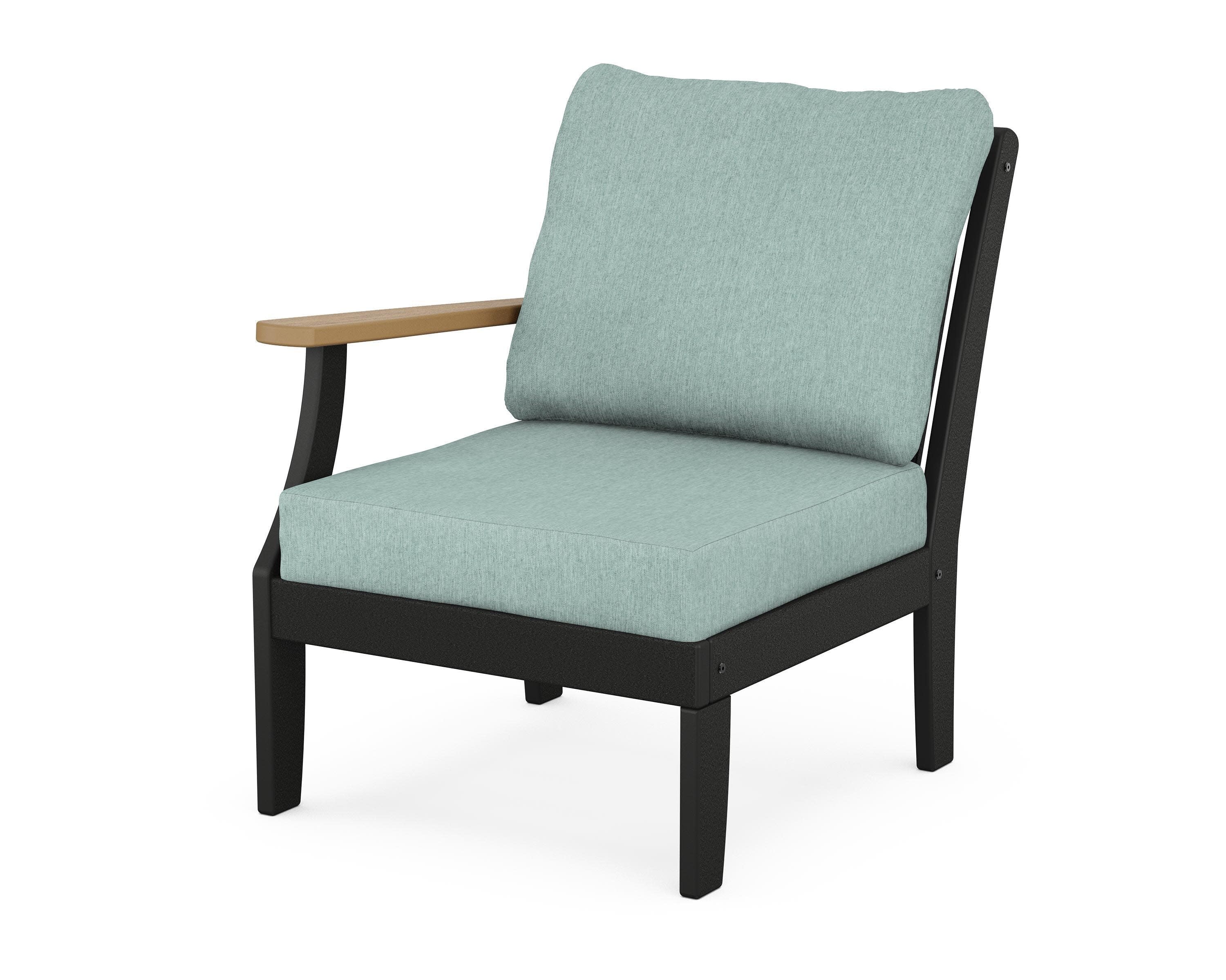 Braxton Modular Left Arm Chair in Black / Natural / Glacier Spa