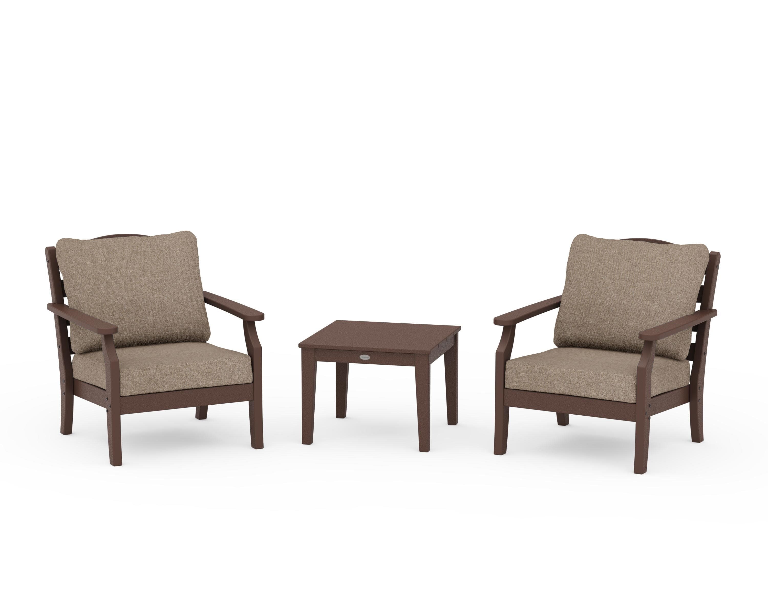 Savannah 3-Piece Deep Seating Set in Mahogany / Spiced Burlap
