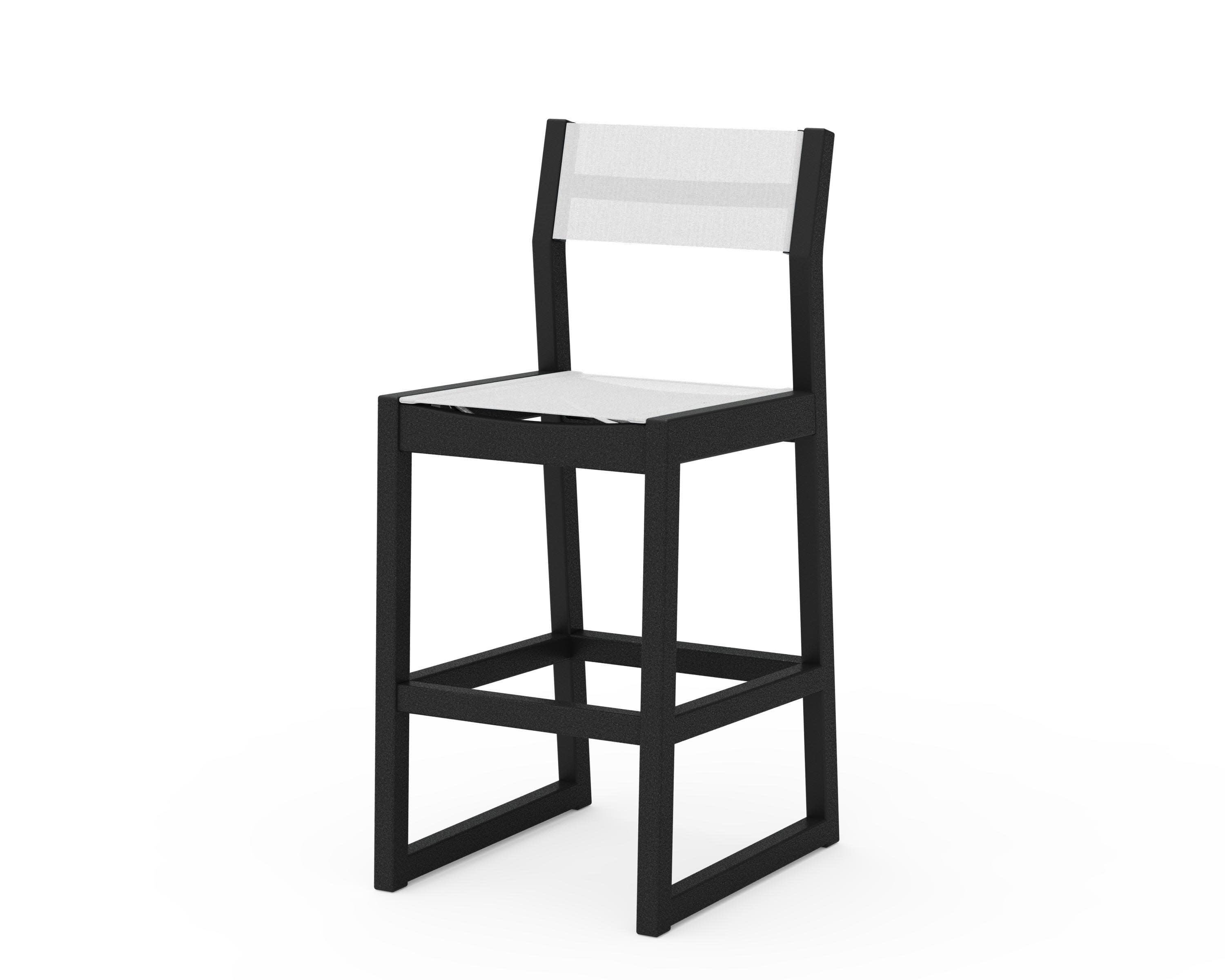 EDGE Sling Bar Side Chair in Black / White Sling