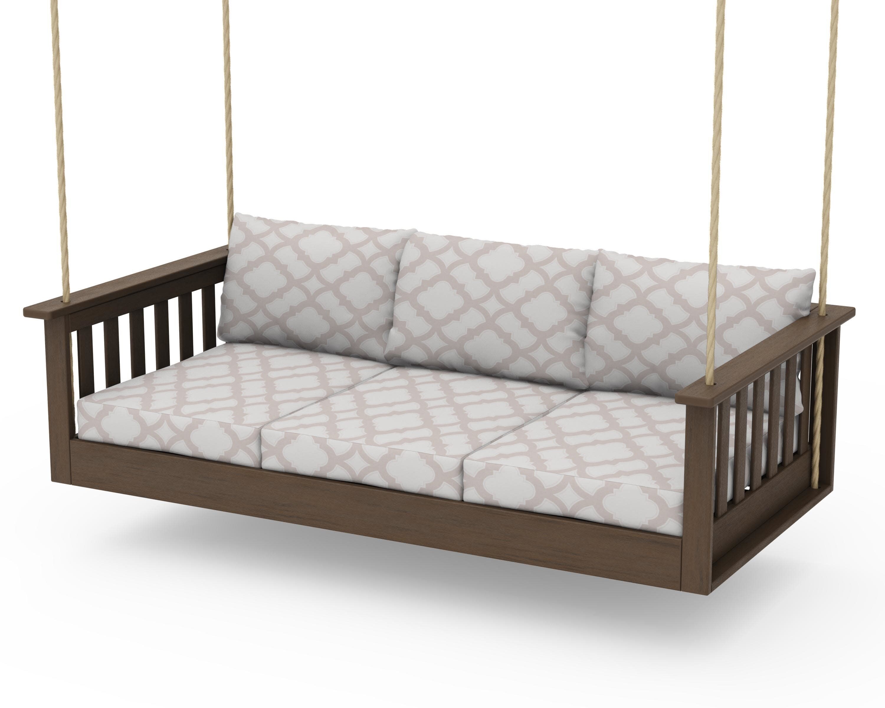 Vineyard Daybed Swing in Kona / Trellis Dune Burlap