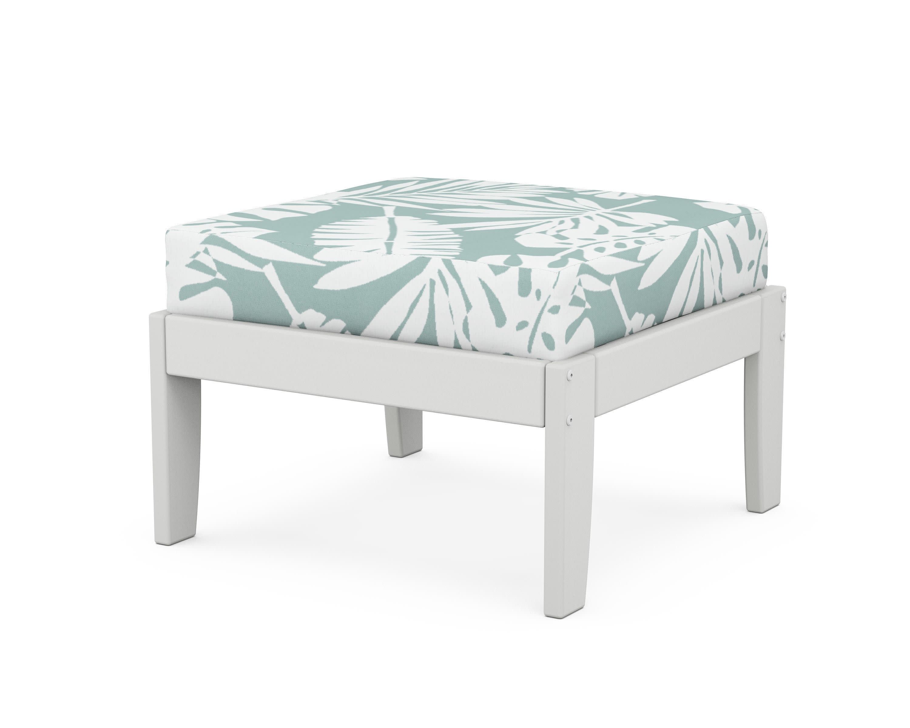 Modular Ottoman - Classic in White / Leaf Glacier Spa