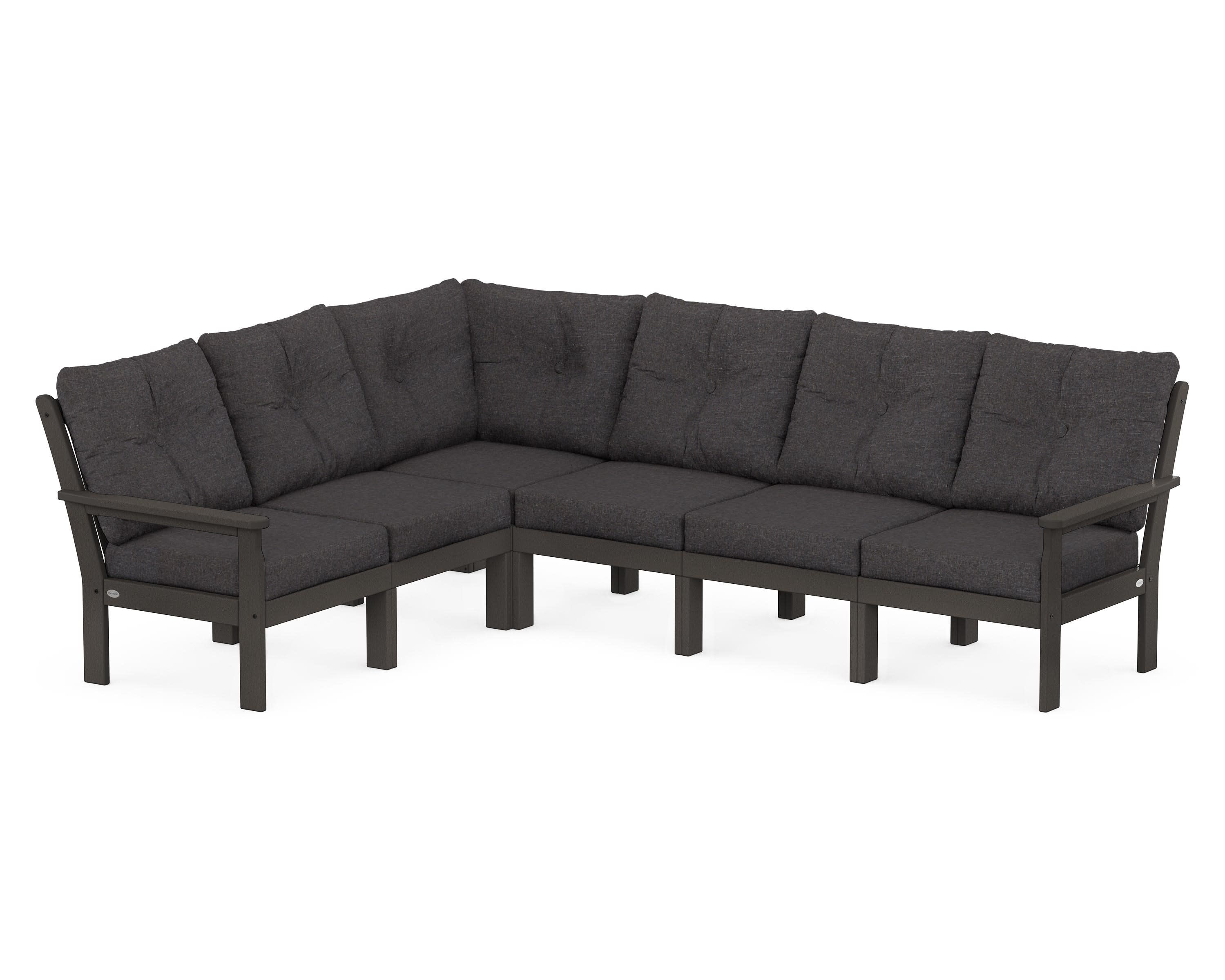 Vineyard 6-Piece Sectional in Vintage Coffee / Ash Charcoal