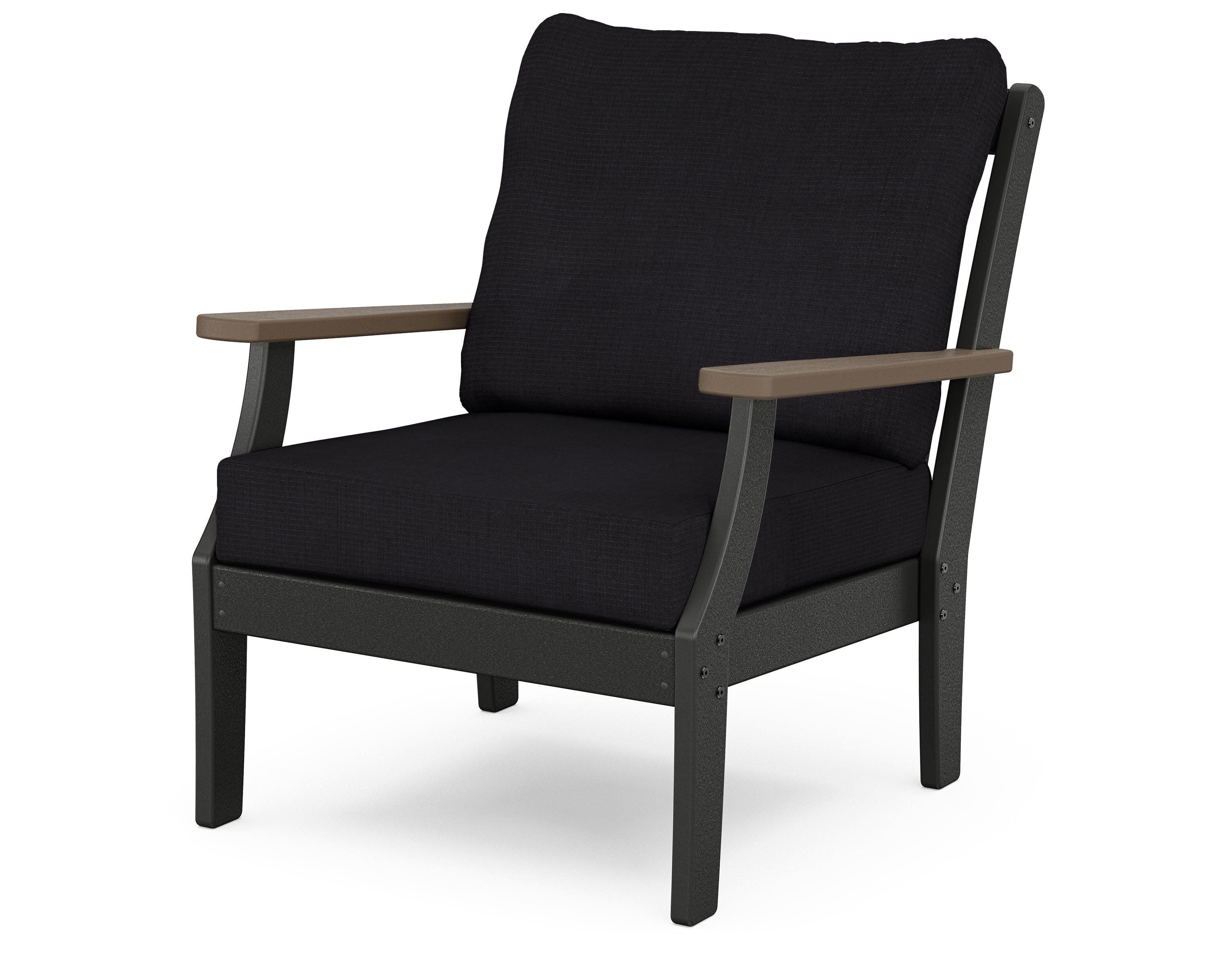 Braxton Deep Seating Chair in Black / Kona / Midnight Linen