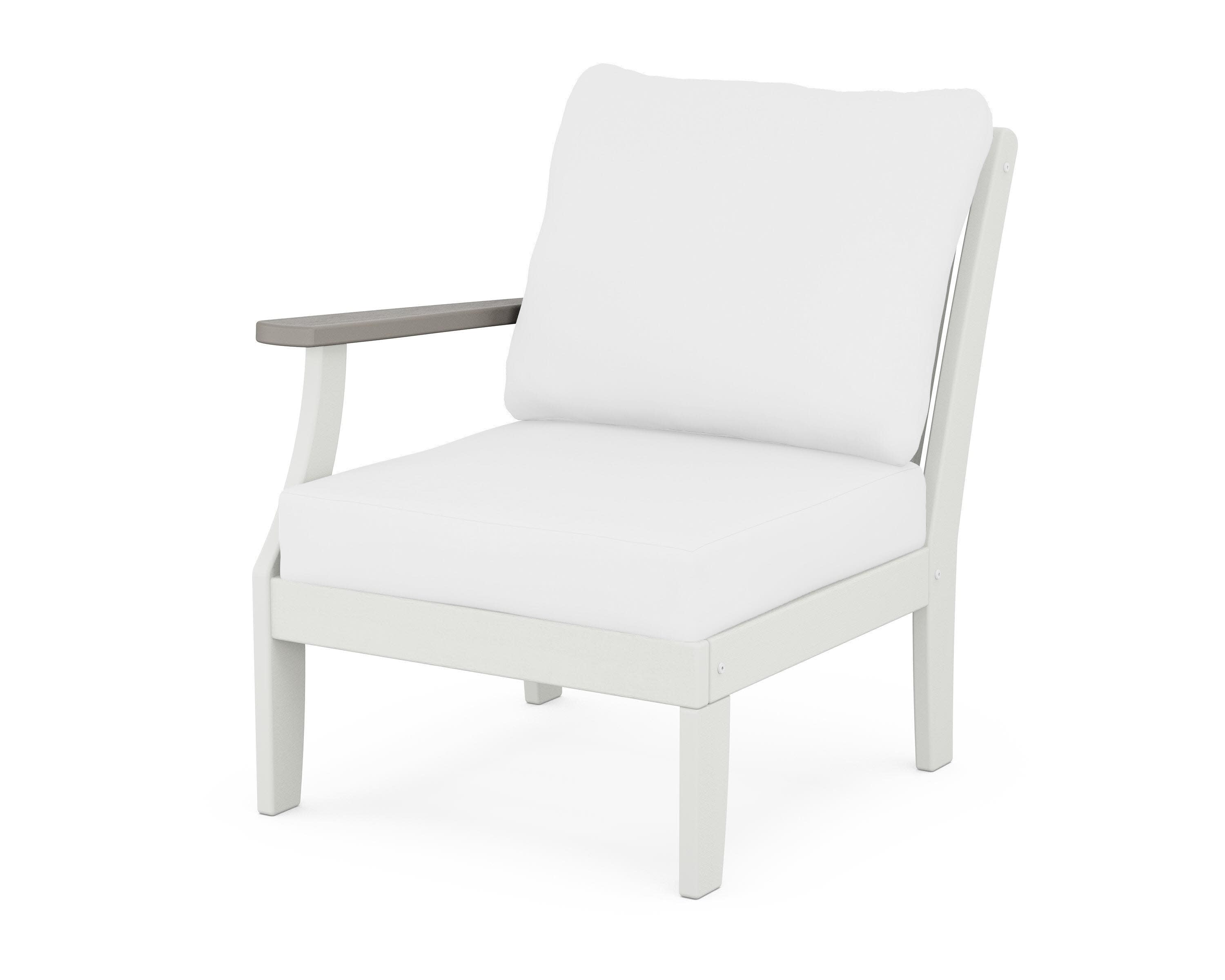 Braxton Modular Left Arm Chair in White / Driftwood / Natural