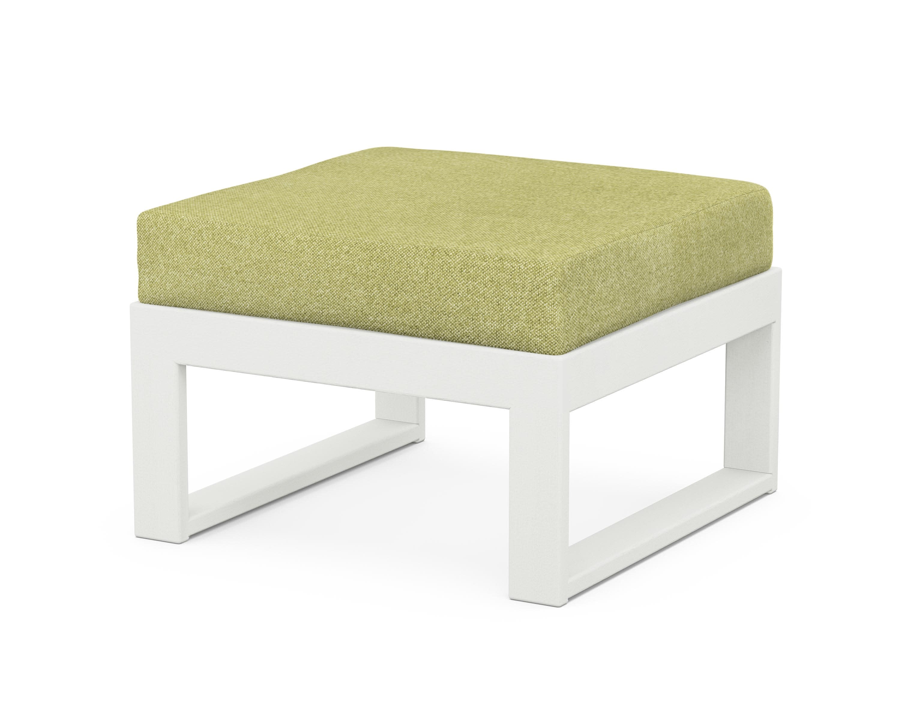 Modular Ottoman - Modern in Vintage White / Chartreuse Boucle