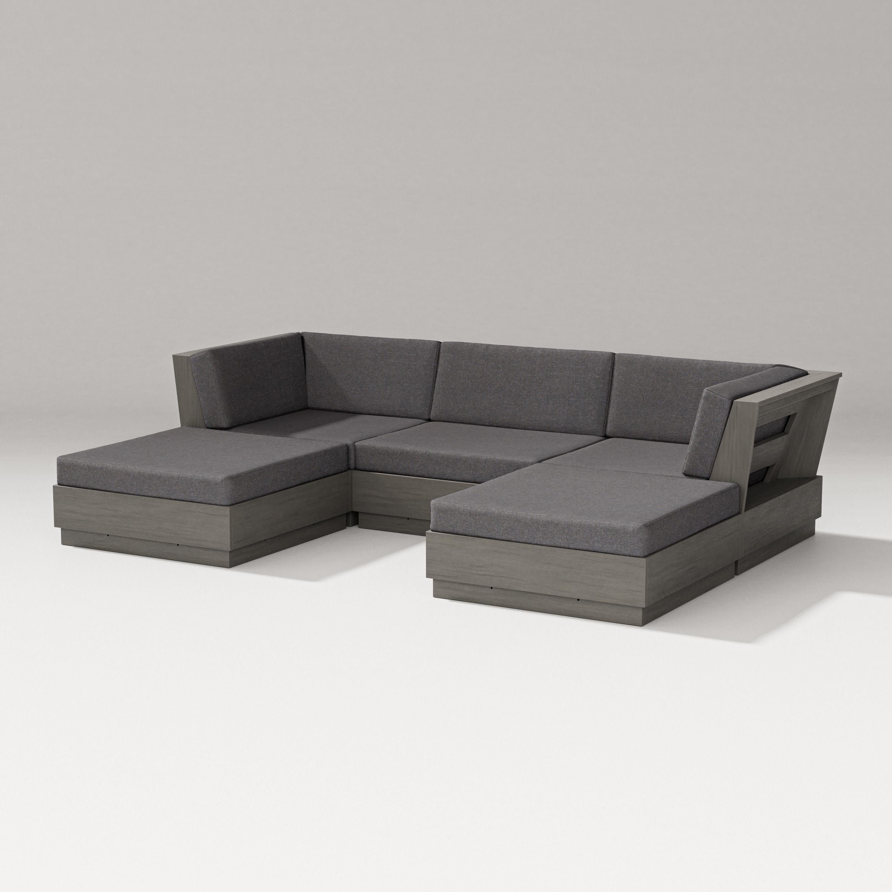 Elevate Double Chaise Sectional in Driftwood / Ash Charcoal