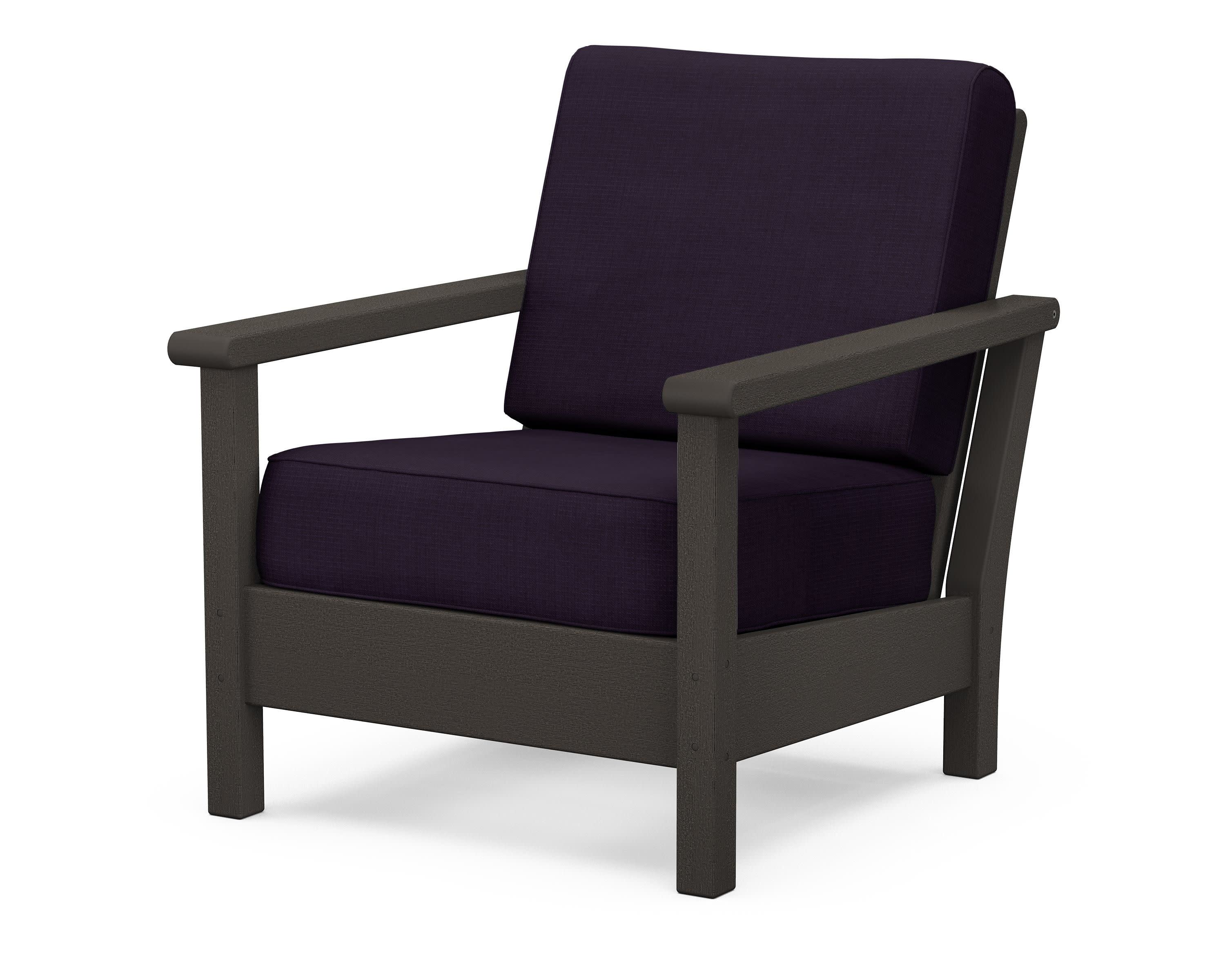 Harbour Deep Seating Chair in Vintage Coffee / Navy Linen