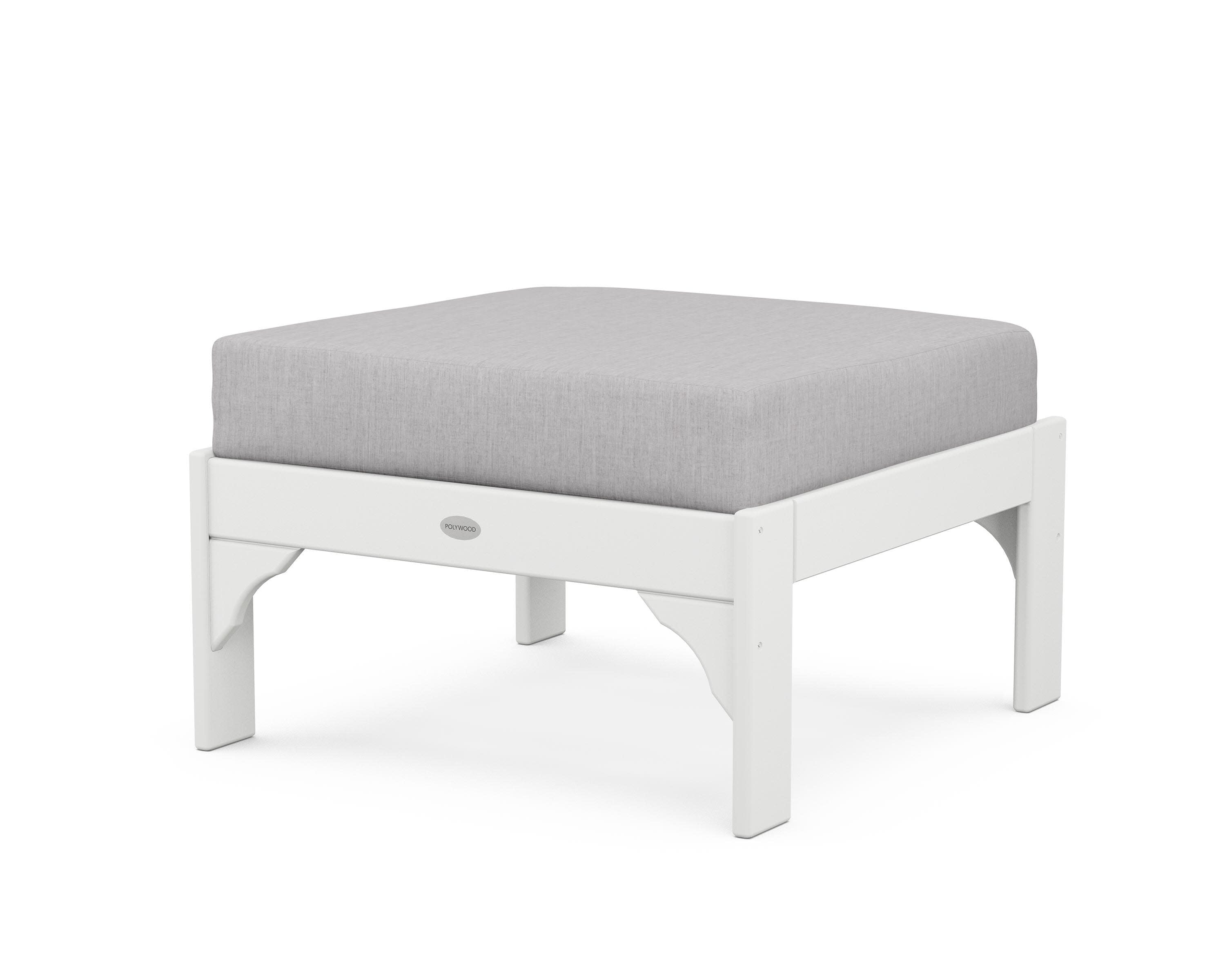 Vineyard Deep Seating Ottoman in White / Granite