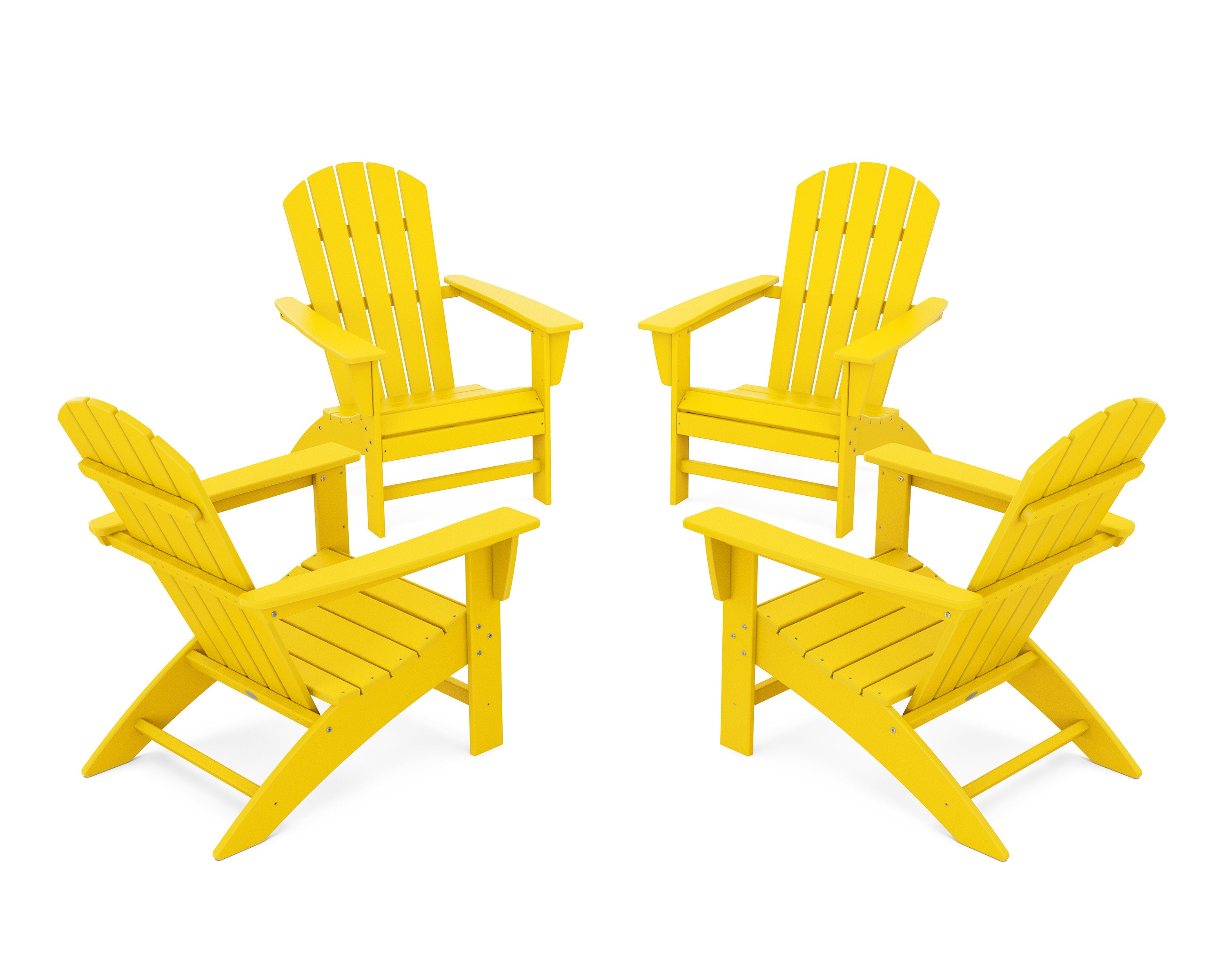 Nautical 4-Piece Adirondack Conversation Set in Lemon