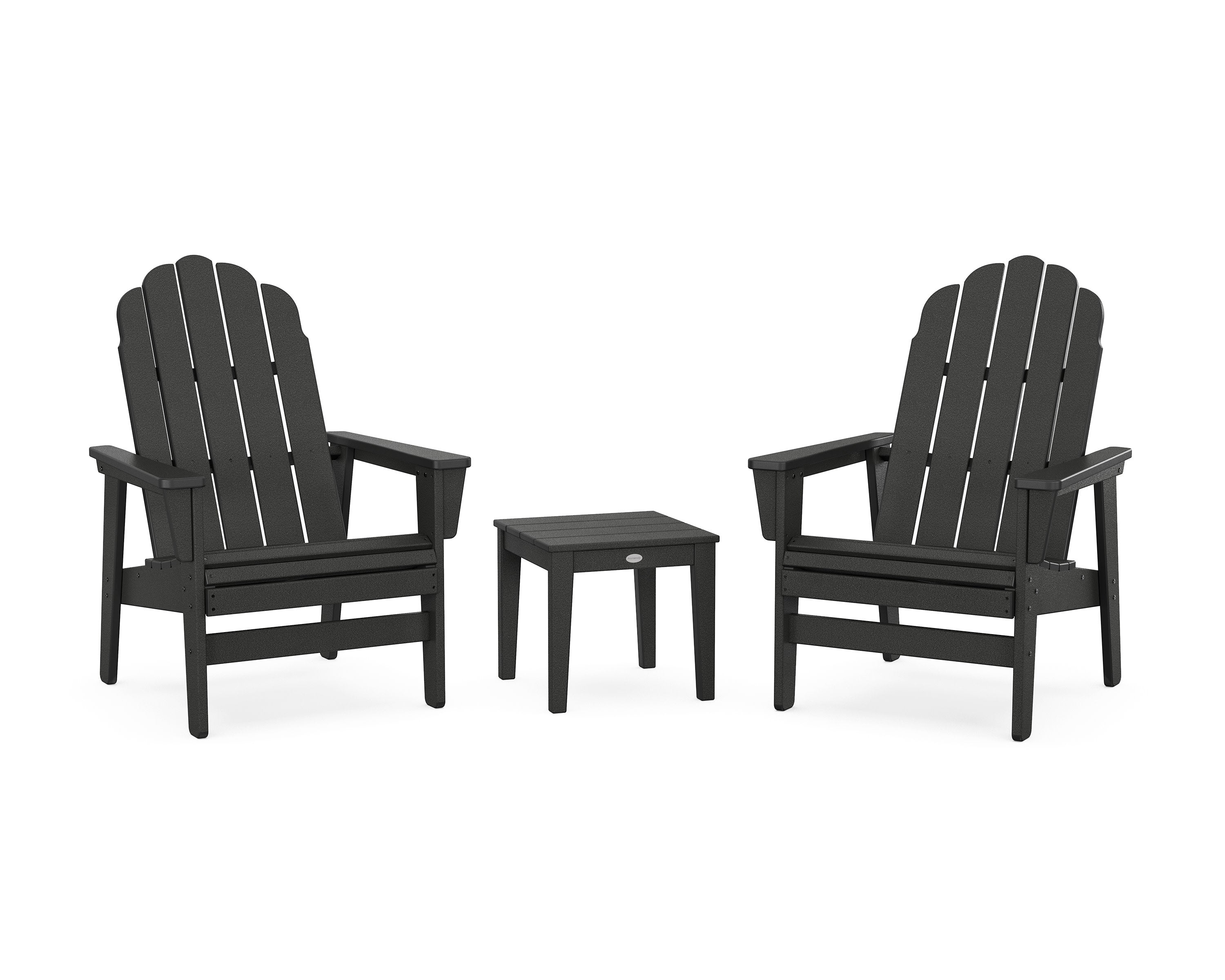 3-Piece Vineyard Grand Upright Adirondack Set in Black
