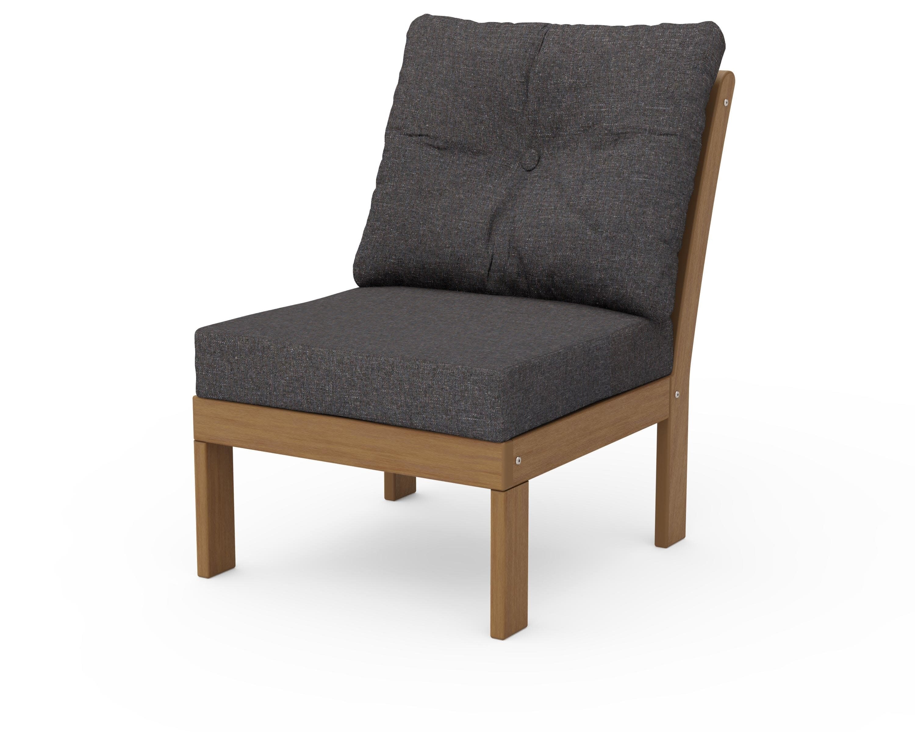 Vineyard Modular Armless Chair in Natural / Ash Charcoal