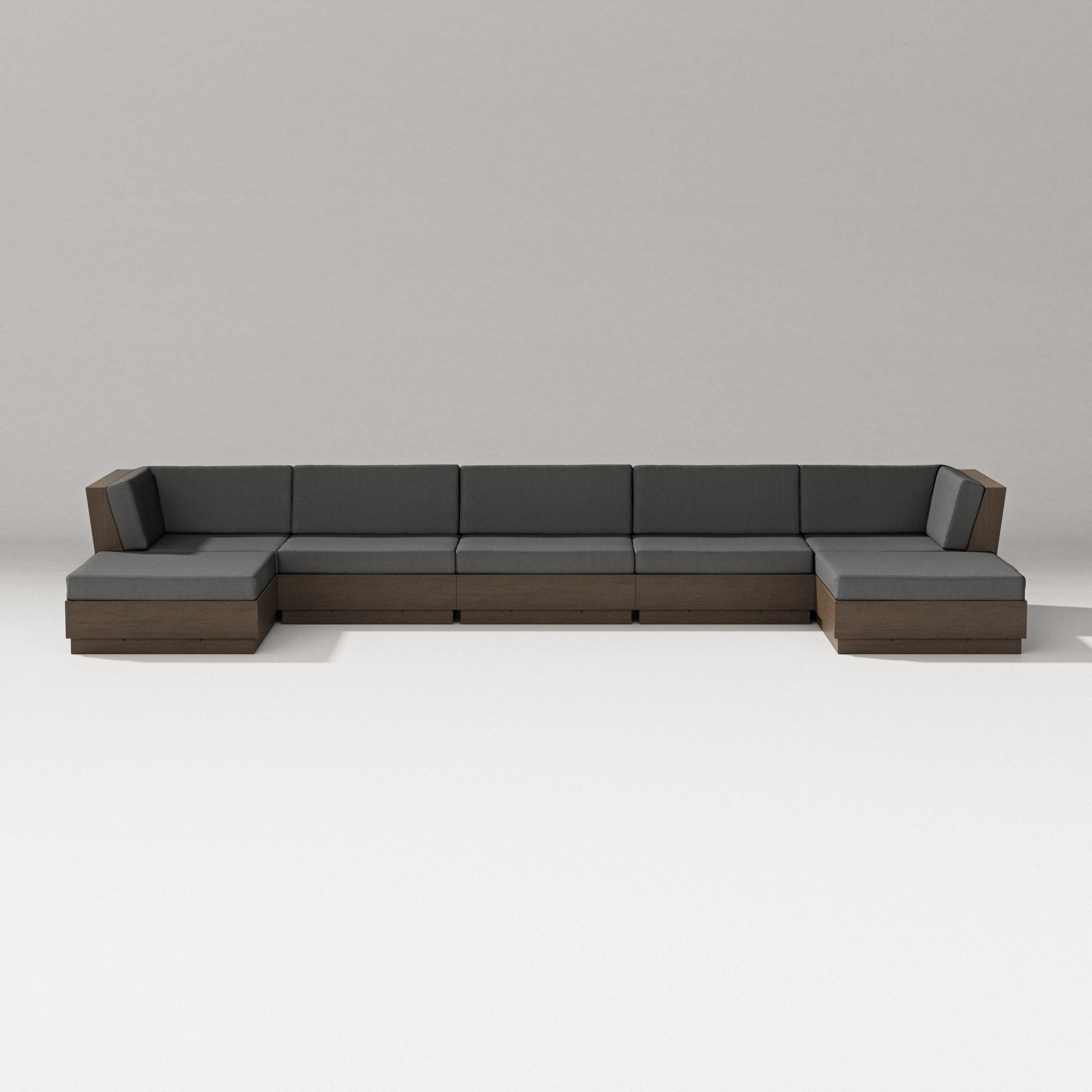 Elevate 7-Piece Double Chaise Sectional in Kona / Spectrum Carbon