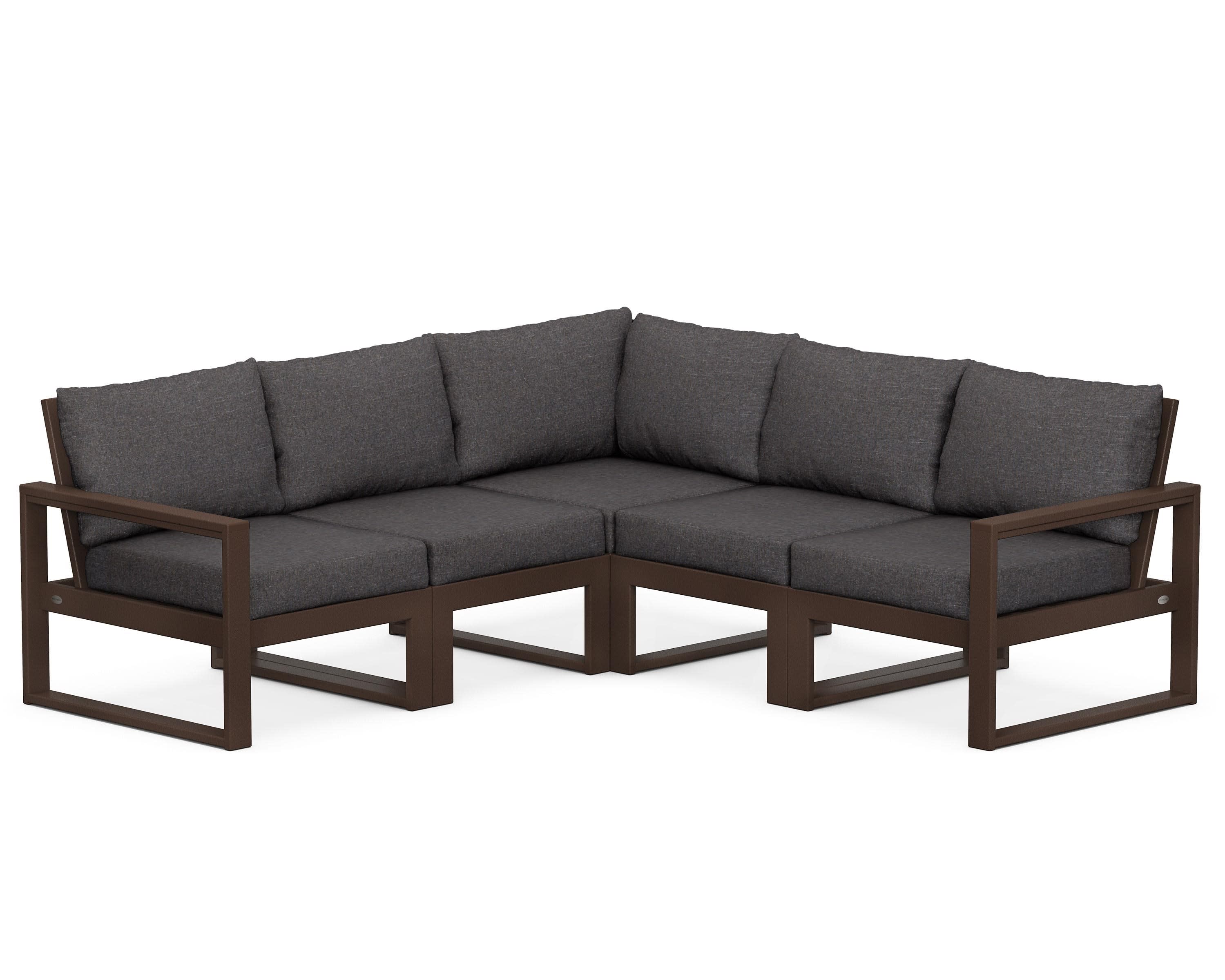EDGE 5-Piece Modular Deep Seating Set in Mahogany / Ash Charcoal