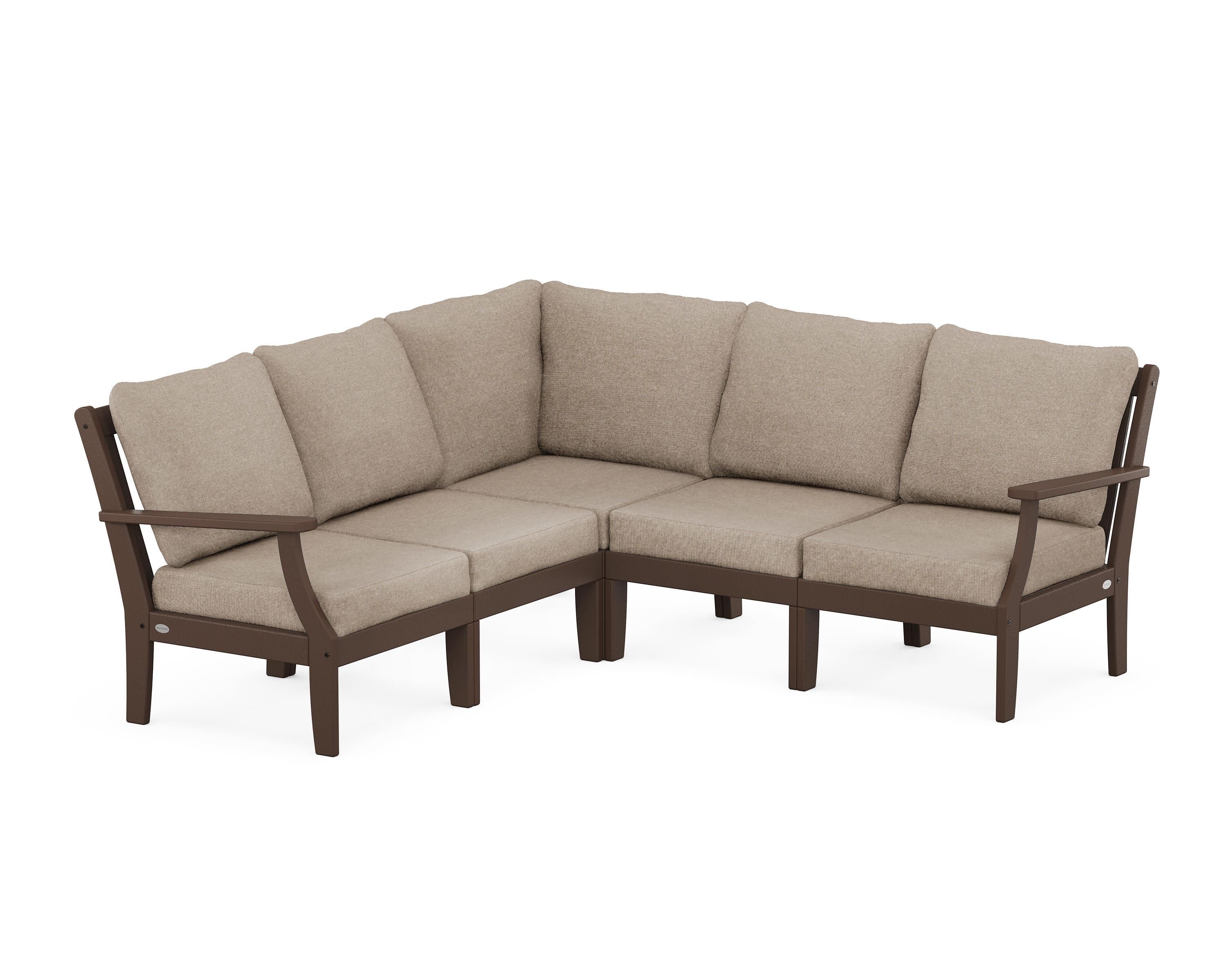 Braxton Modular 5-Piece Deep Seating Set in Mahogany / Spiced Burlap