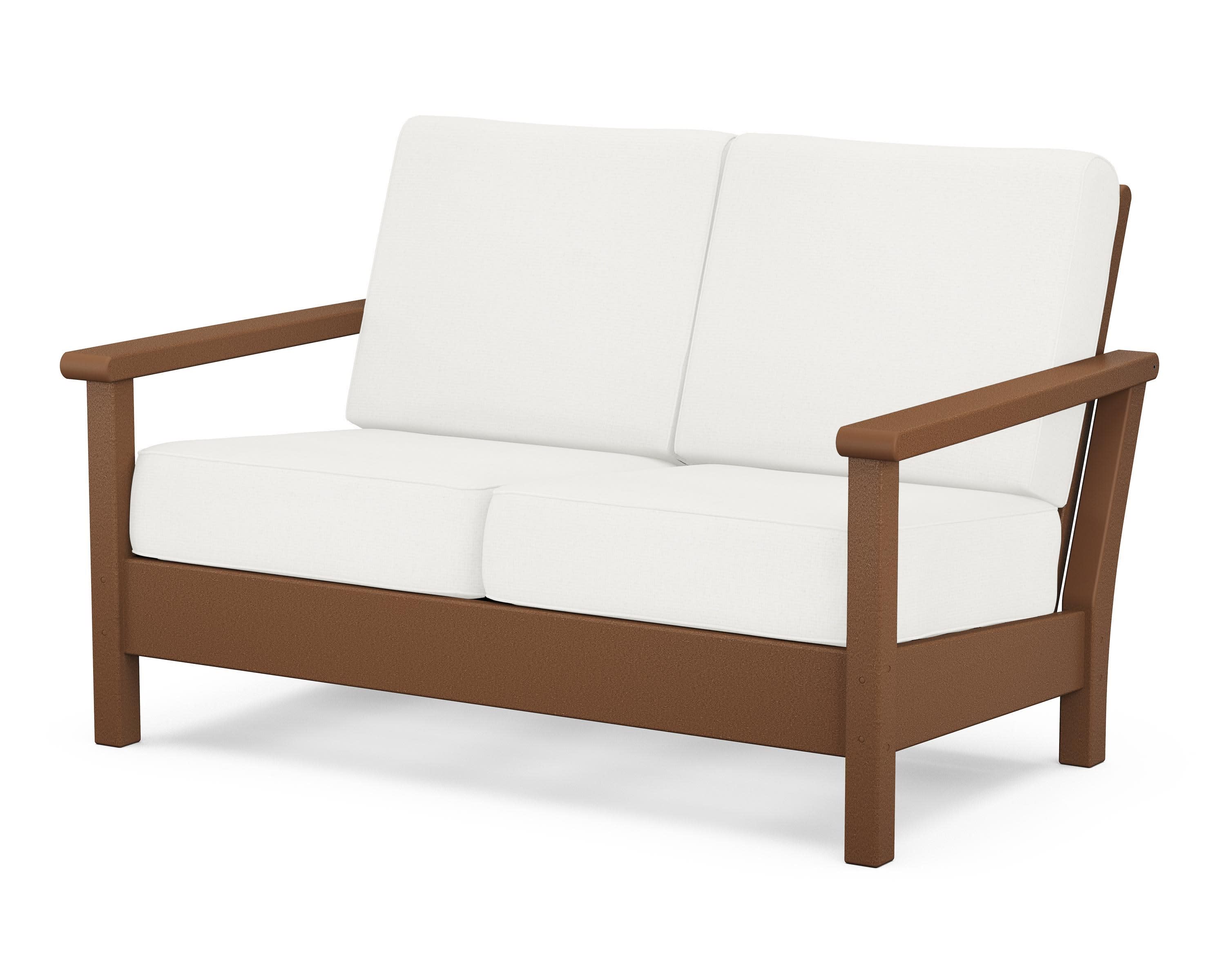 Harbour Deep Seating Loveseat in Teak / Natural Linen