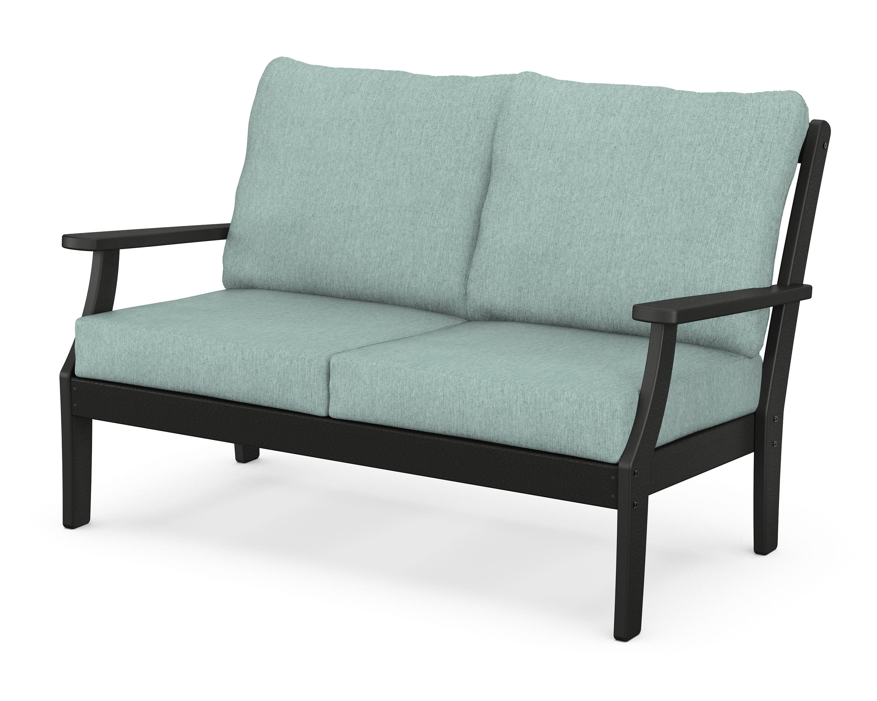 Braxton Deep Seating Loveseat in Black / Glacier Spa