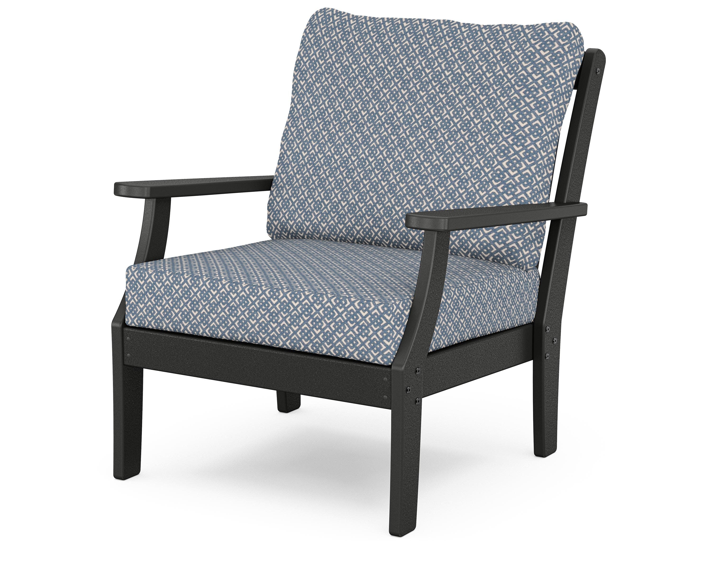 Braxton Deep Seating Chair in Black / Hopscotch